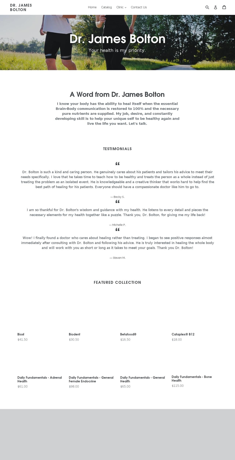 dr-james-bolton.myshopify.com shopify website screenshot