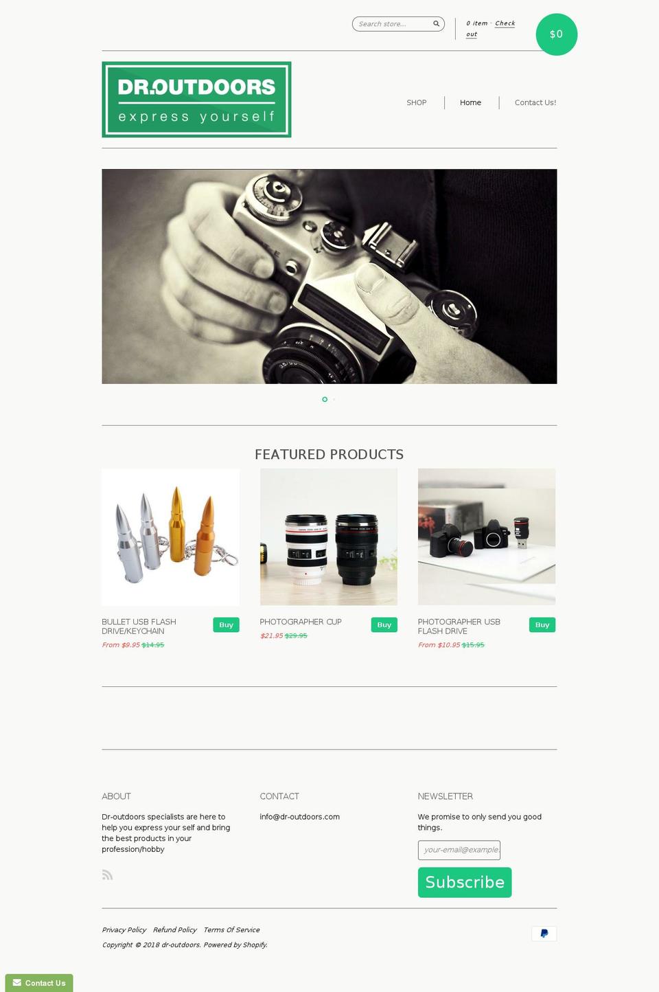 dr-outdoors.com shopify website screenshot