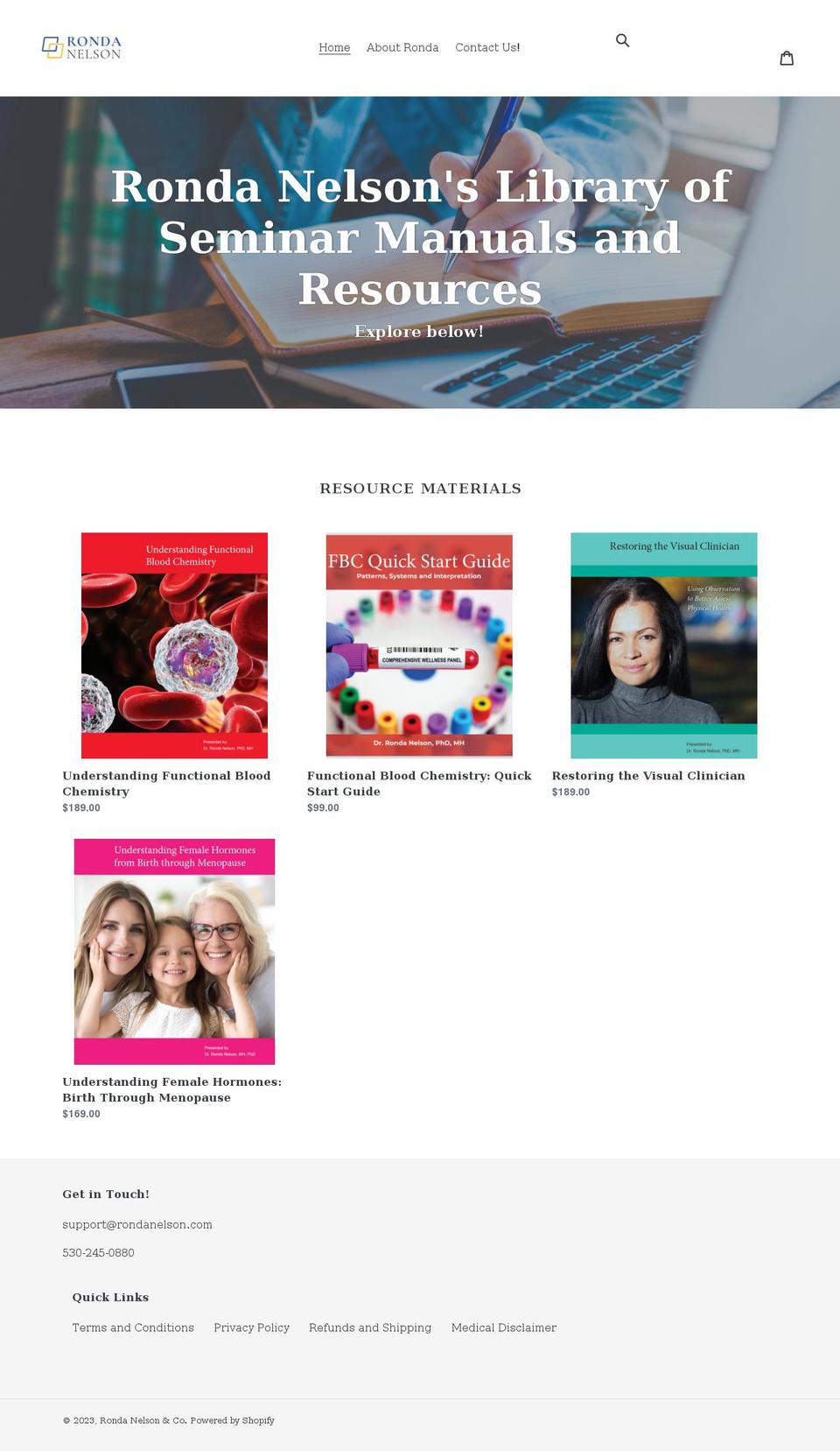 dr-ronda-nelson.myshopify.com shopify website screenshot