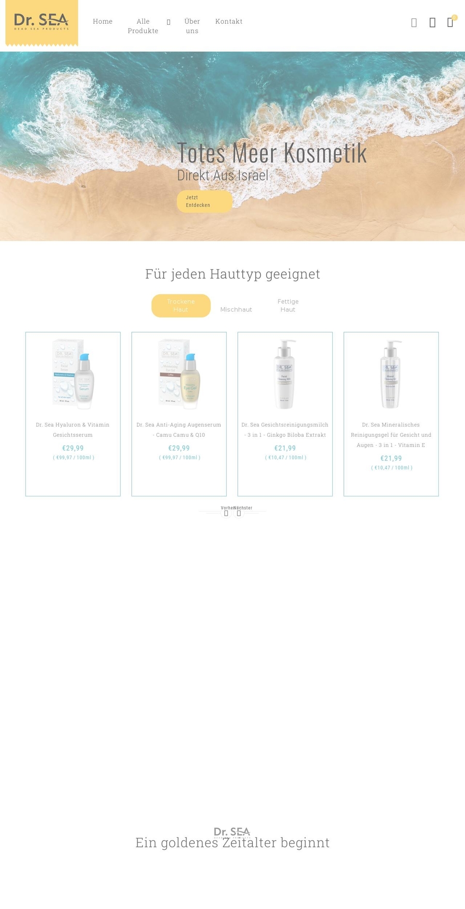 Beautico- Shopify theme site example dr-sea.de