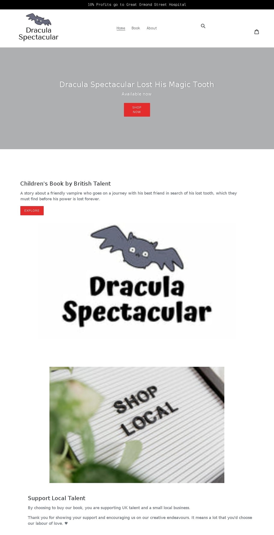 draculaspectacular.com shopify website screenshot