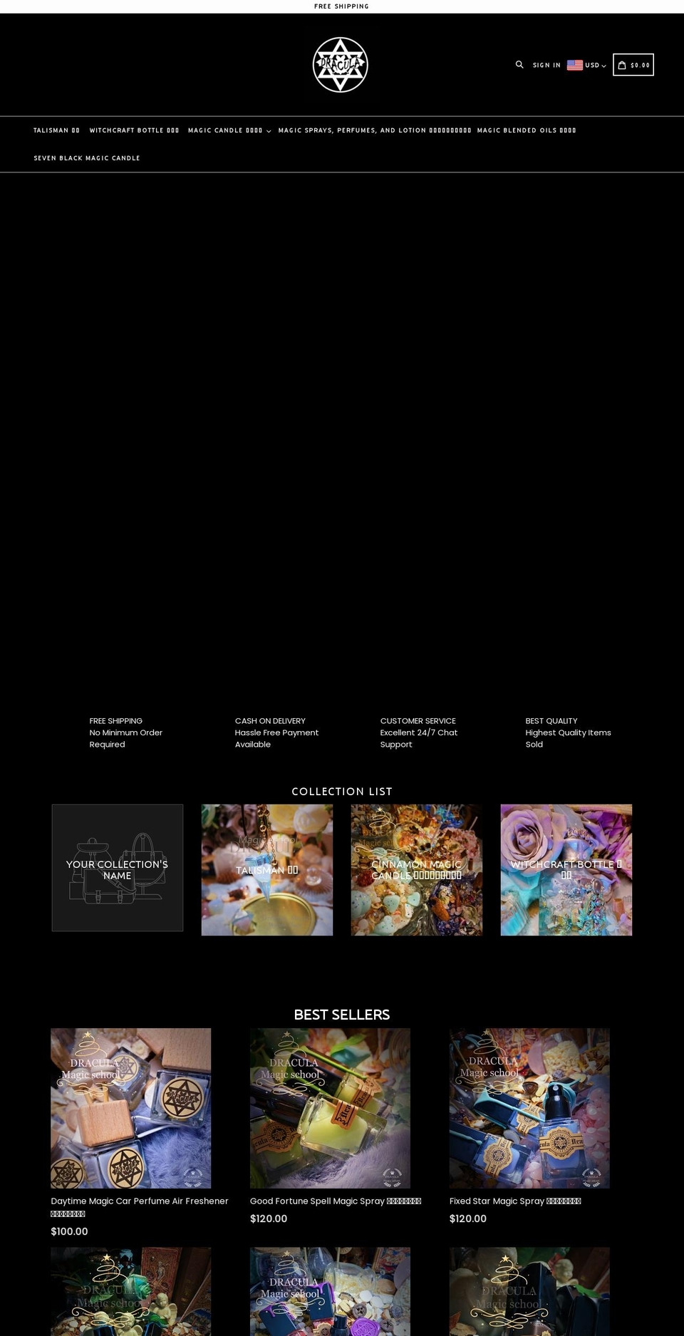 draculausa.com shopify website screenshot