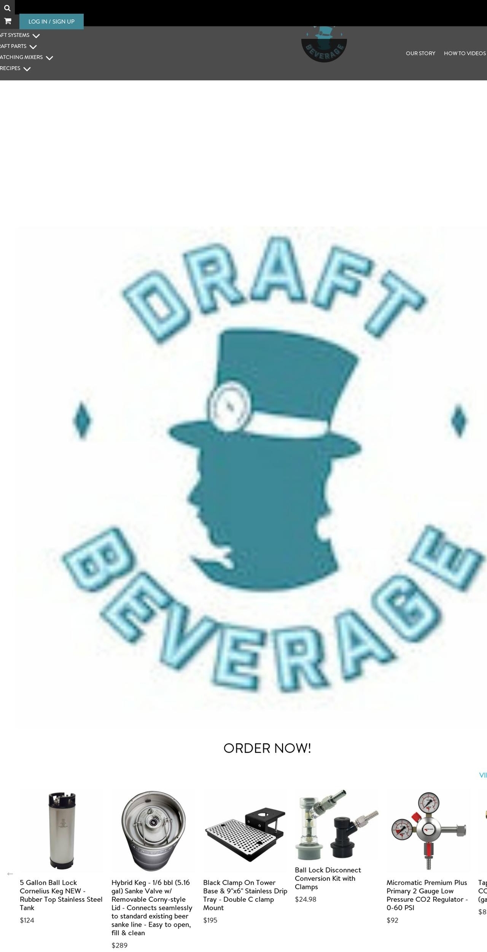 draftbeverage.com shopify website screenshot