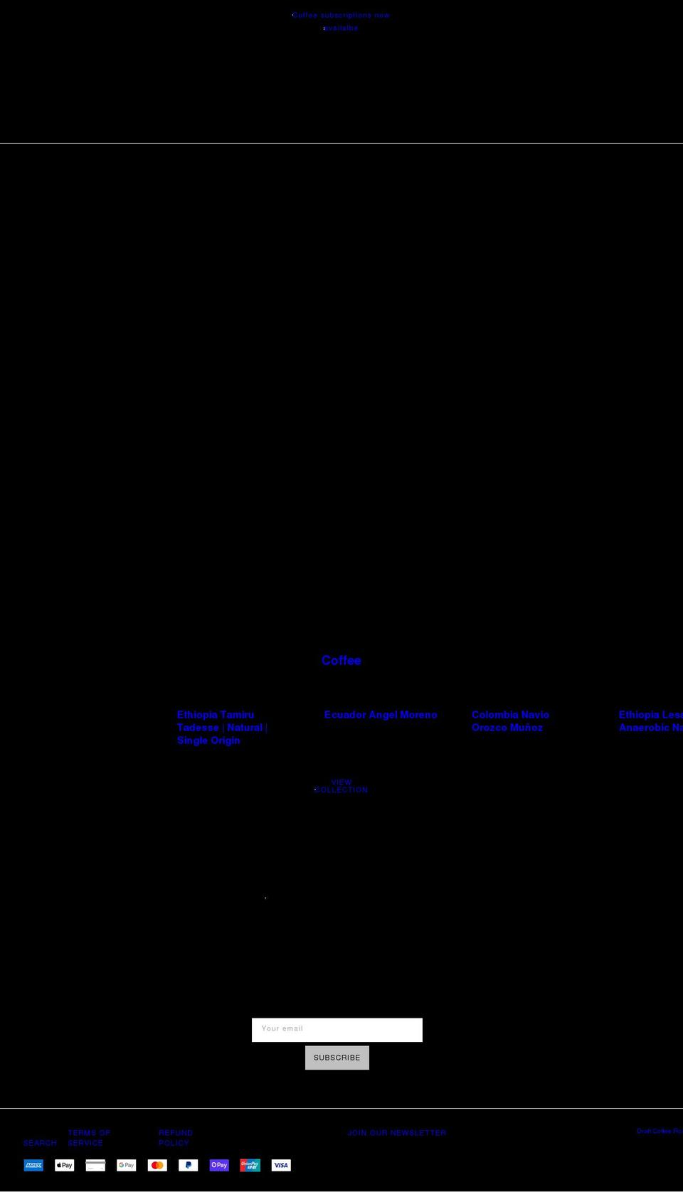 draftcoffeeroasters.com.au shopify website screenshot