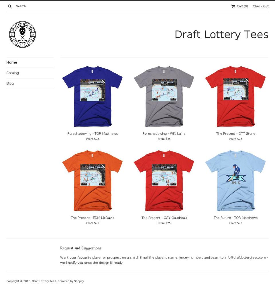 draftlotterytees.com — Shopify storefront screenshot