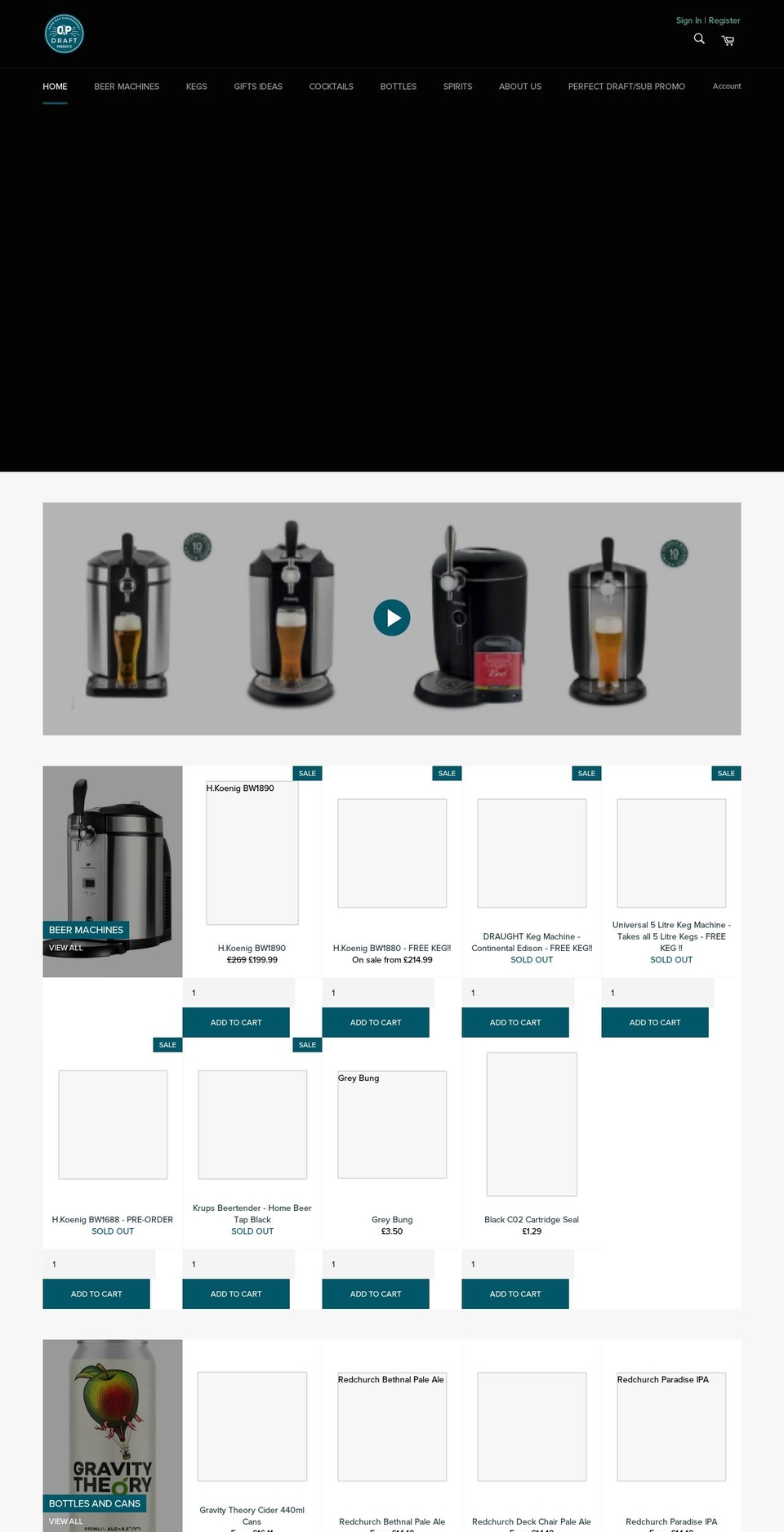 draftproducts.com shopify website screenshot