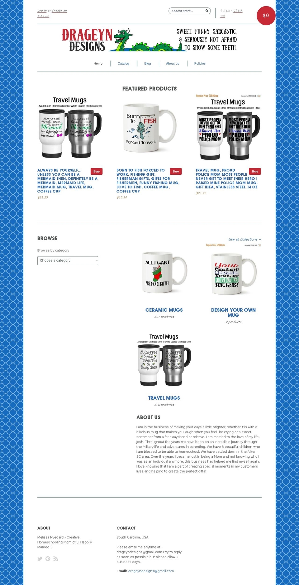 drageyndesigns.com shopify website screenshot