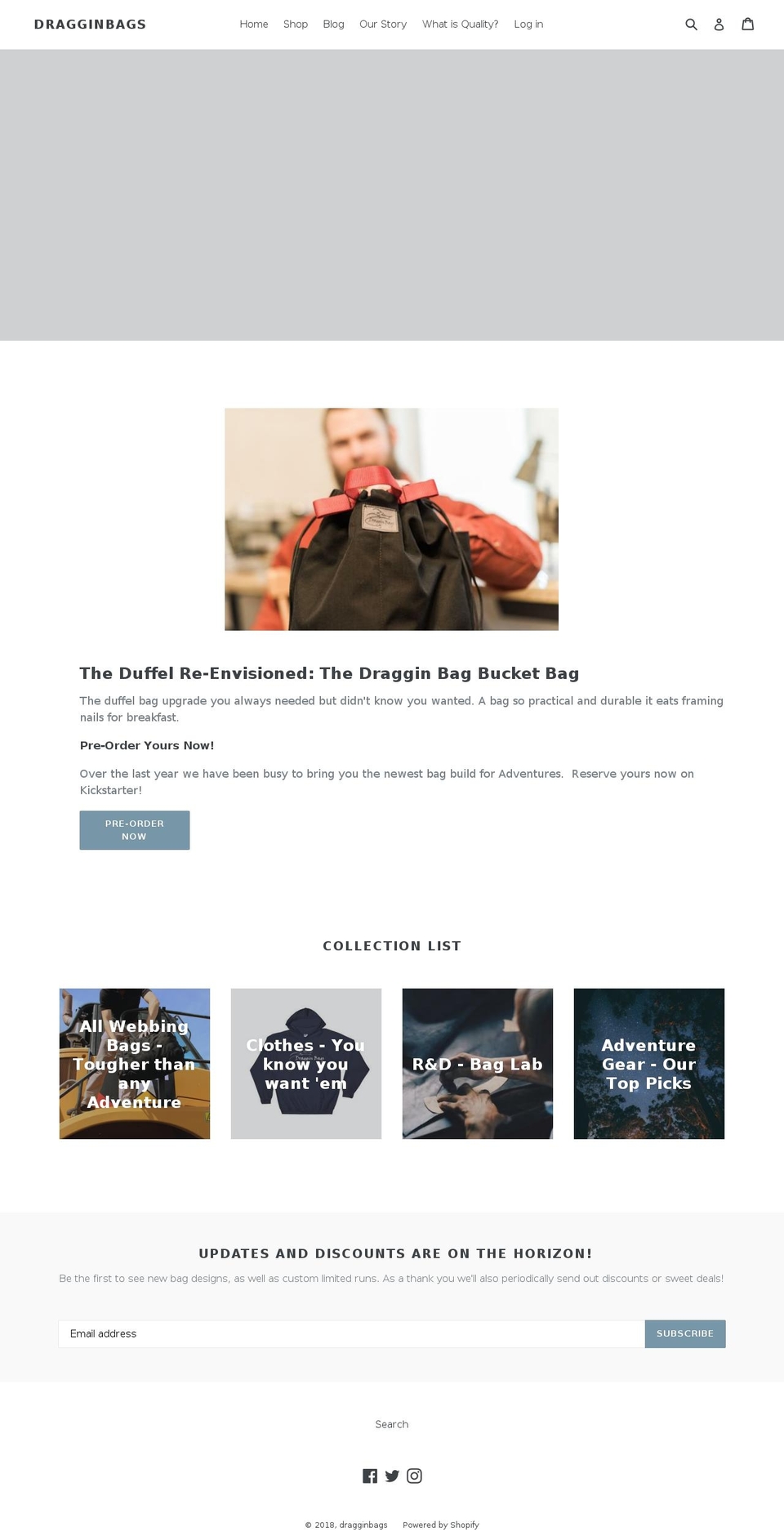 dragginbags.com — Shopify storefront screenshot