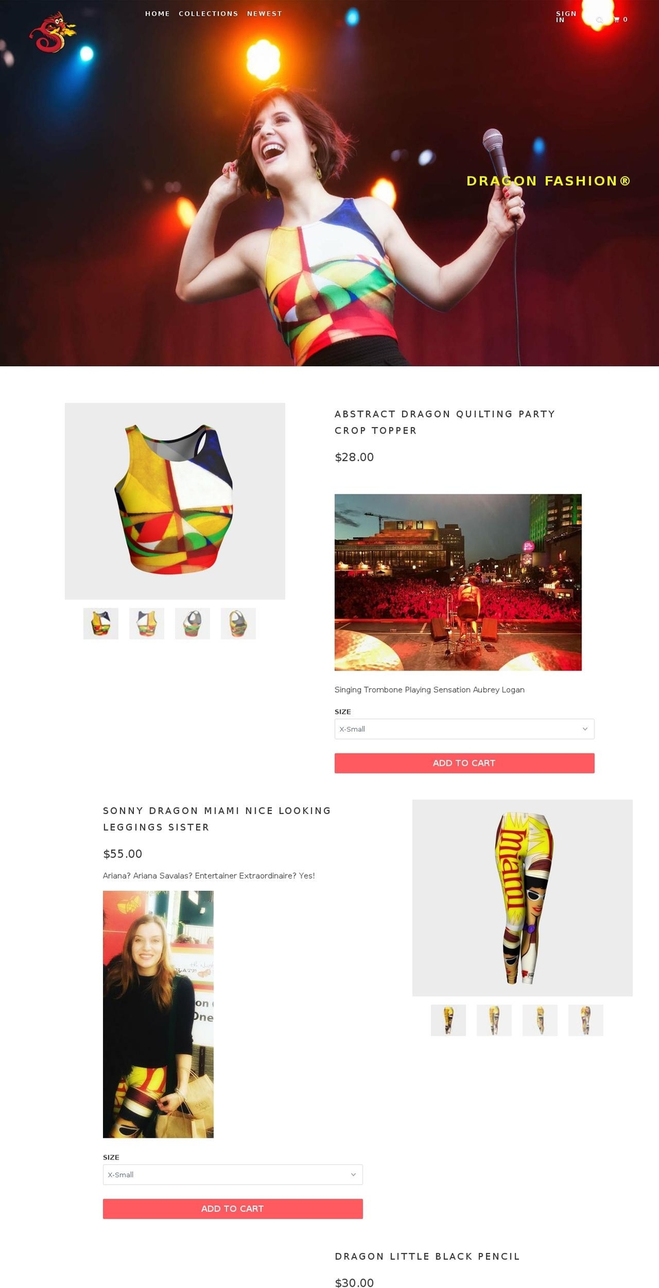 dragon.fashion shopify website screenshot