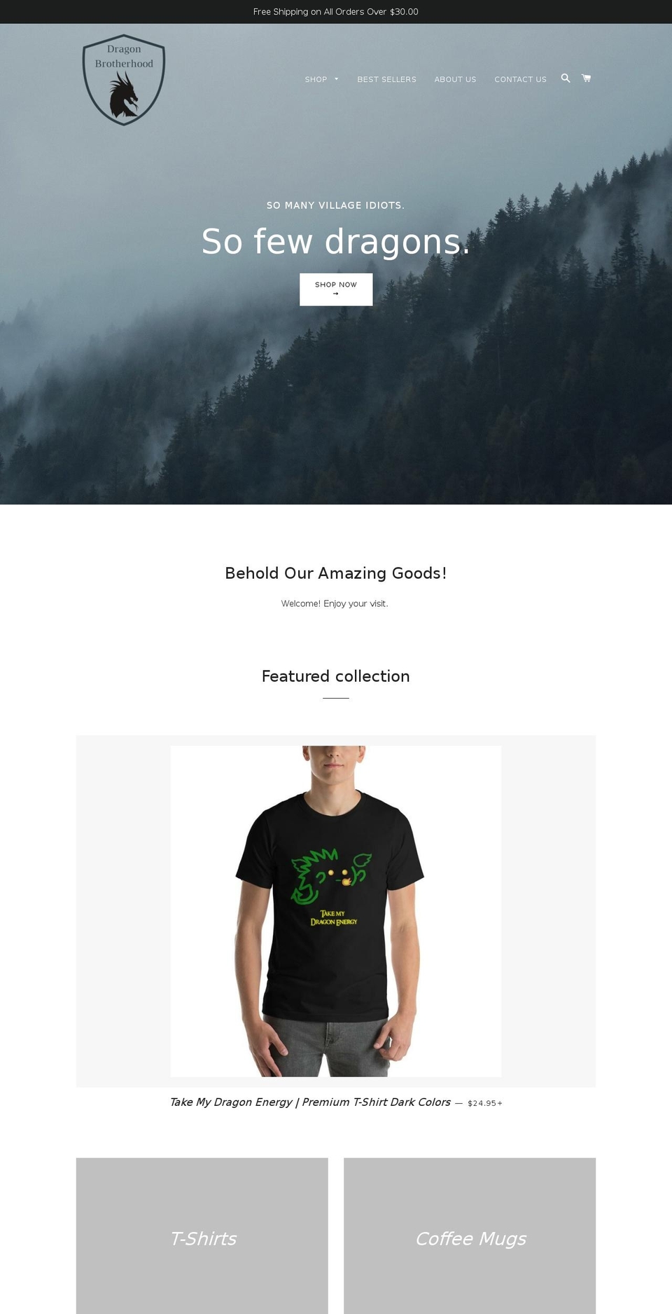 dragonbrotherhood.com — Shopify storefront screenshot