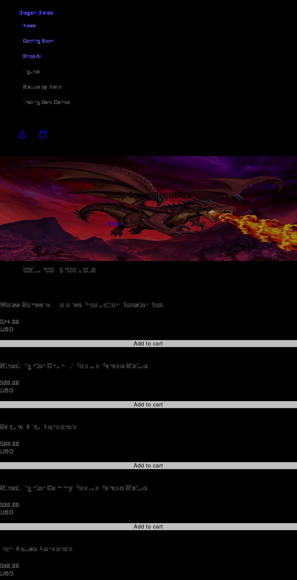 dragondivide.com shopify website screenshot