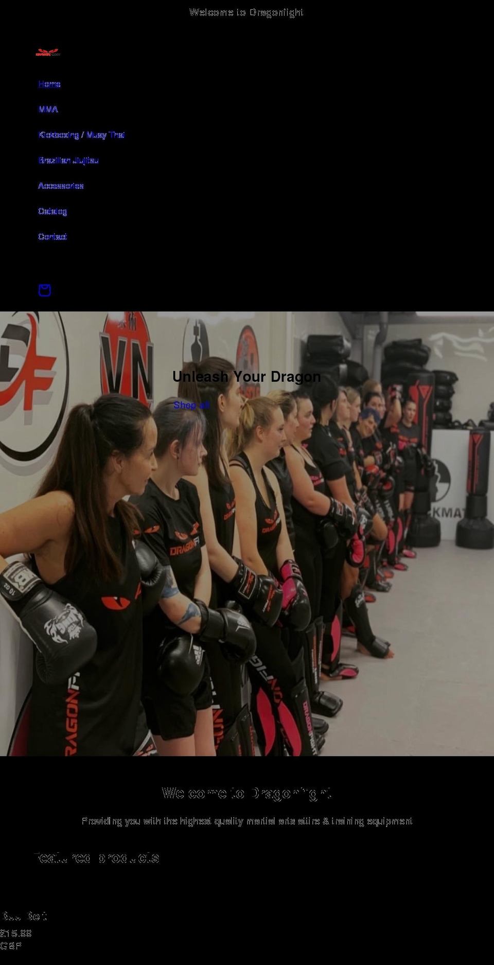 dragonfight.co.uk shopify website screenshot