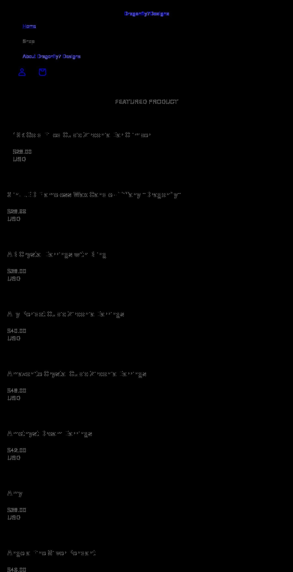dragonfly7designs.net shopify website screenshot