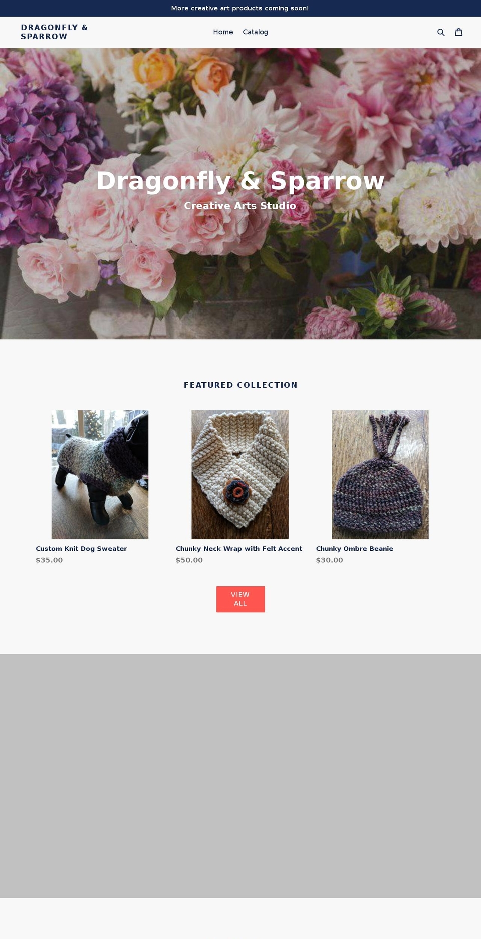 dragonflyandsparrow.com — Shopify storefront screenshot