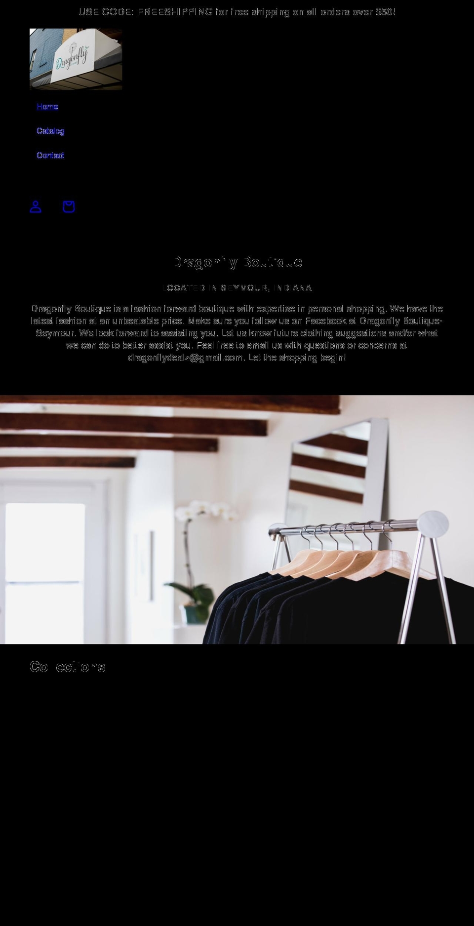 dragonflyboutiqueseymour.com — Shopify storefront screenshot