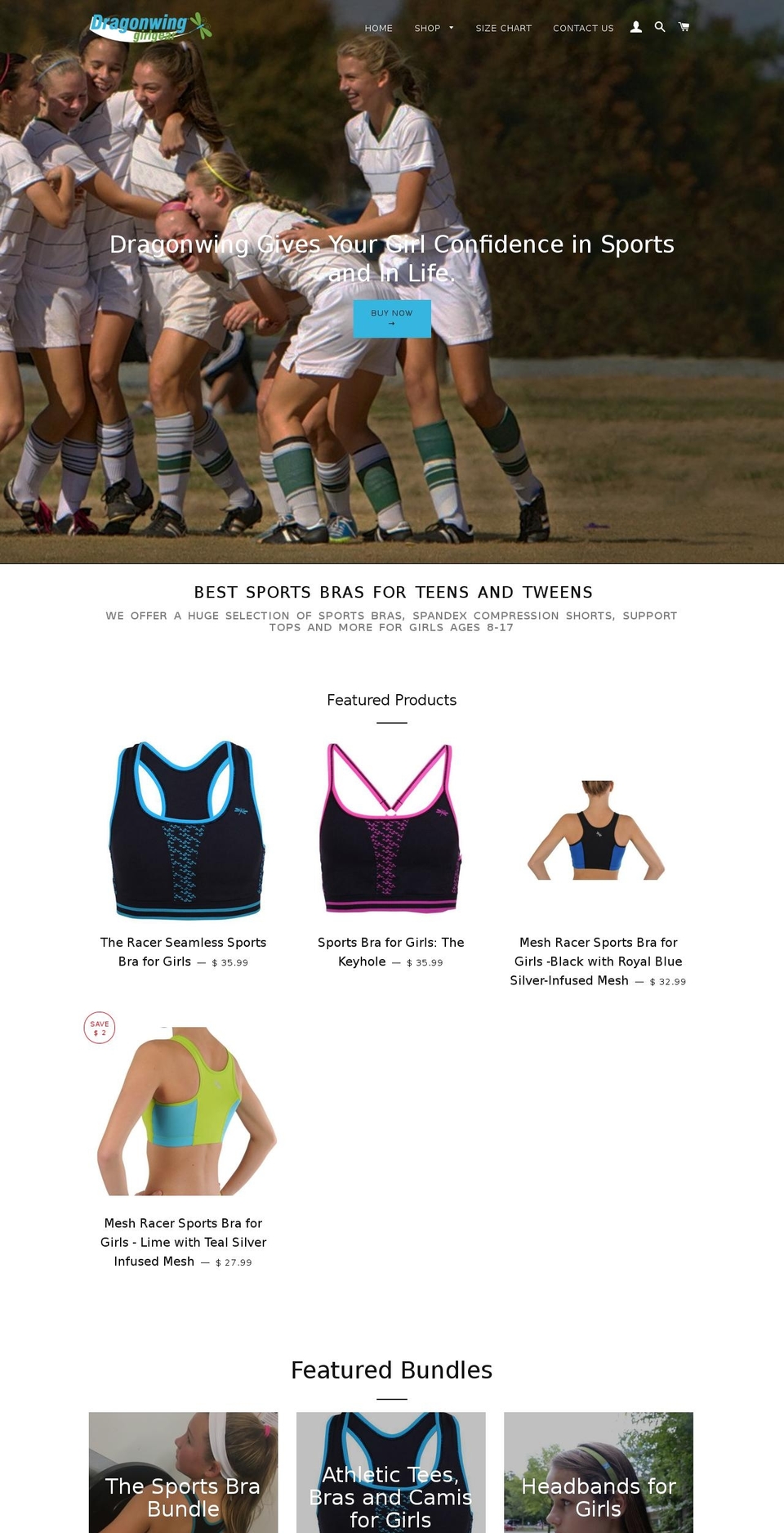 dragonflygirlgear.com — Shopify storefront screenshot