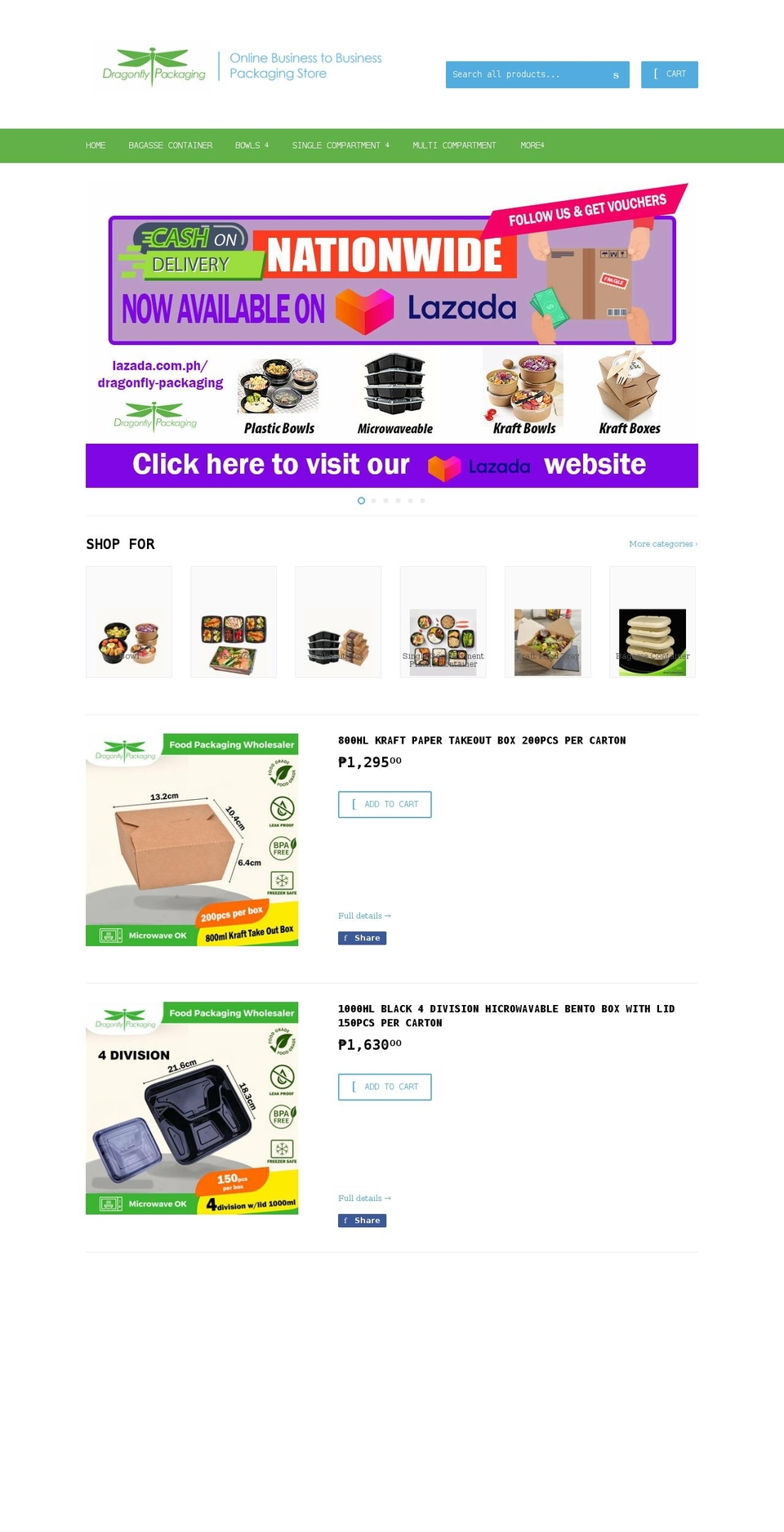 dragonflypackaging.com shopify website screenshot