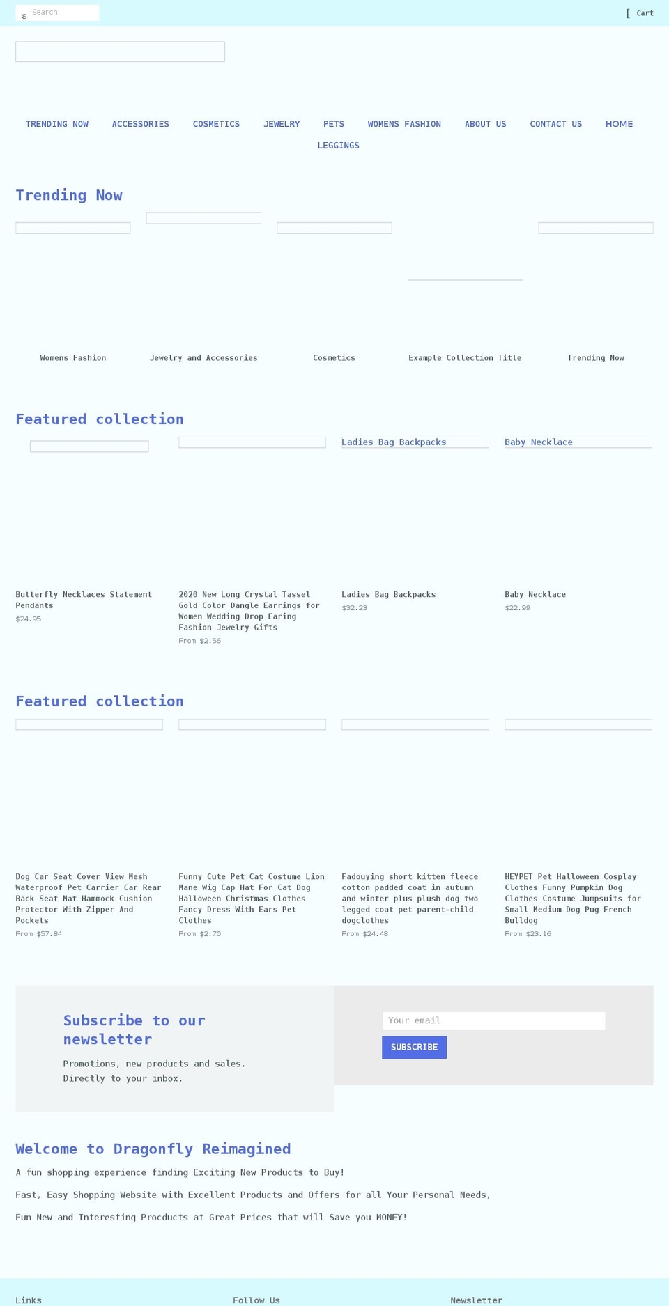 dragonflyreimagined.com shopify website screenshot