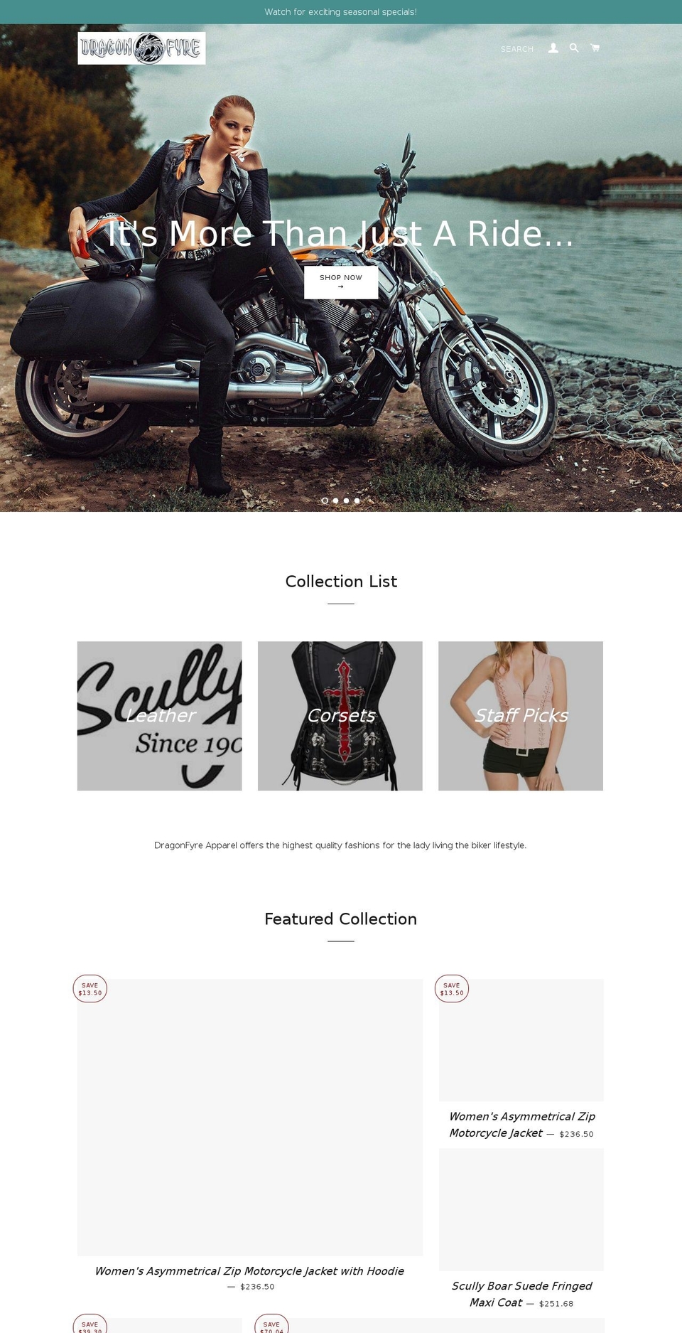 dragonfyreapparel.com — Shopify storefront screenshot