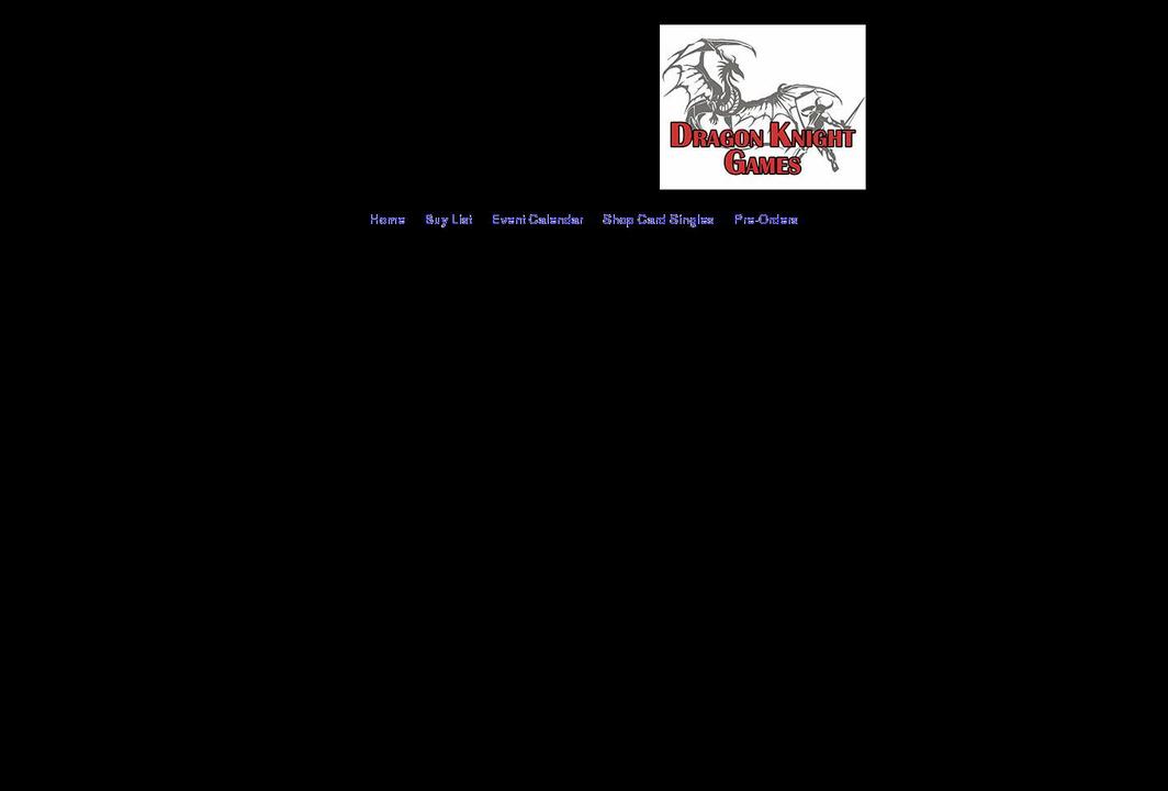 dragonknightgames.net shopify website screenshot