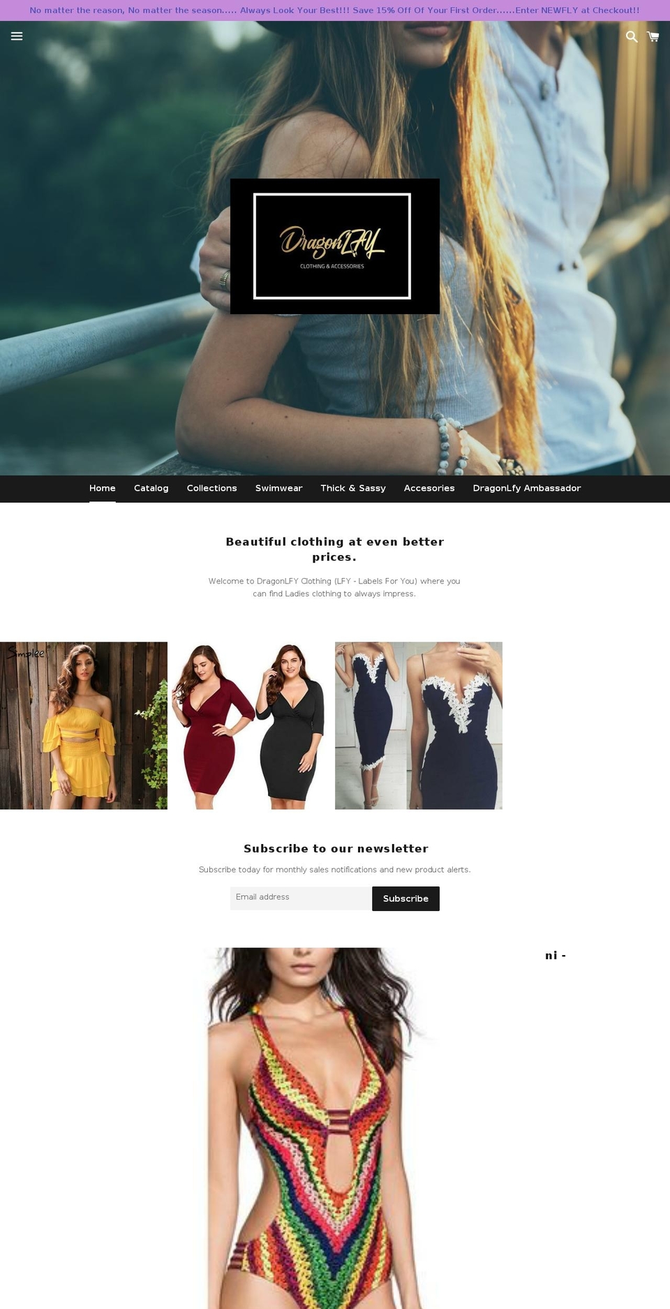 dragonlfyclothing.com — Shopify storefront screenshot