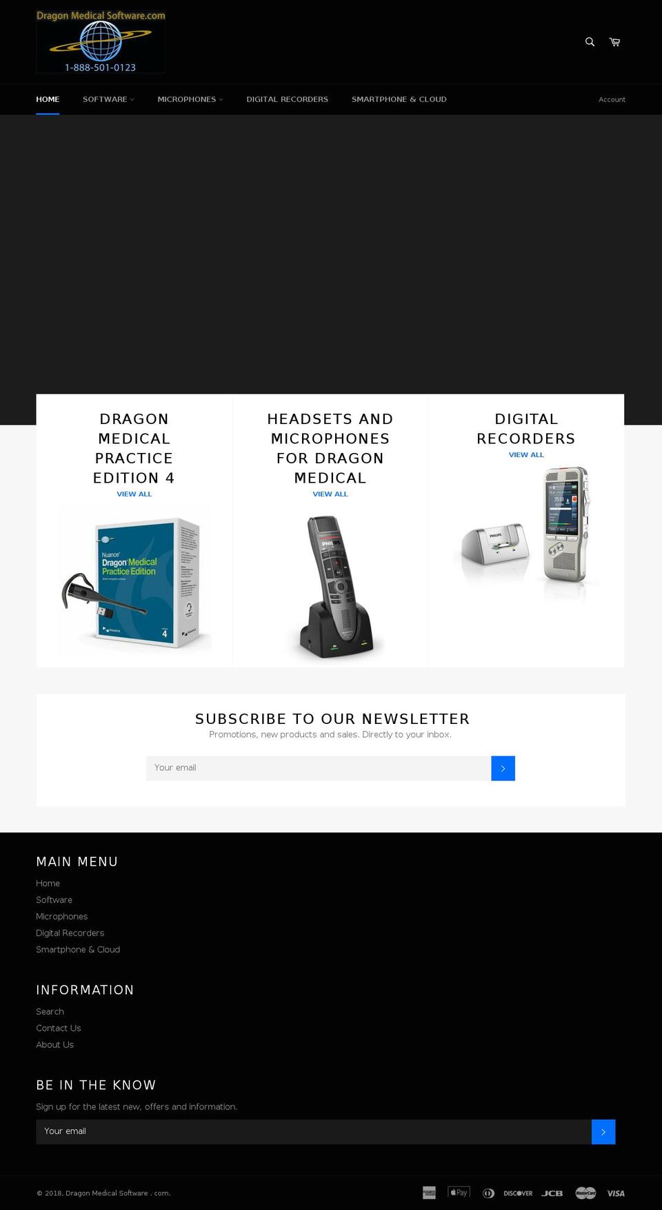 dragonmedicalsoftware.com shopify website screenshot