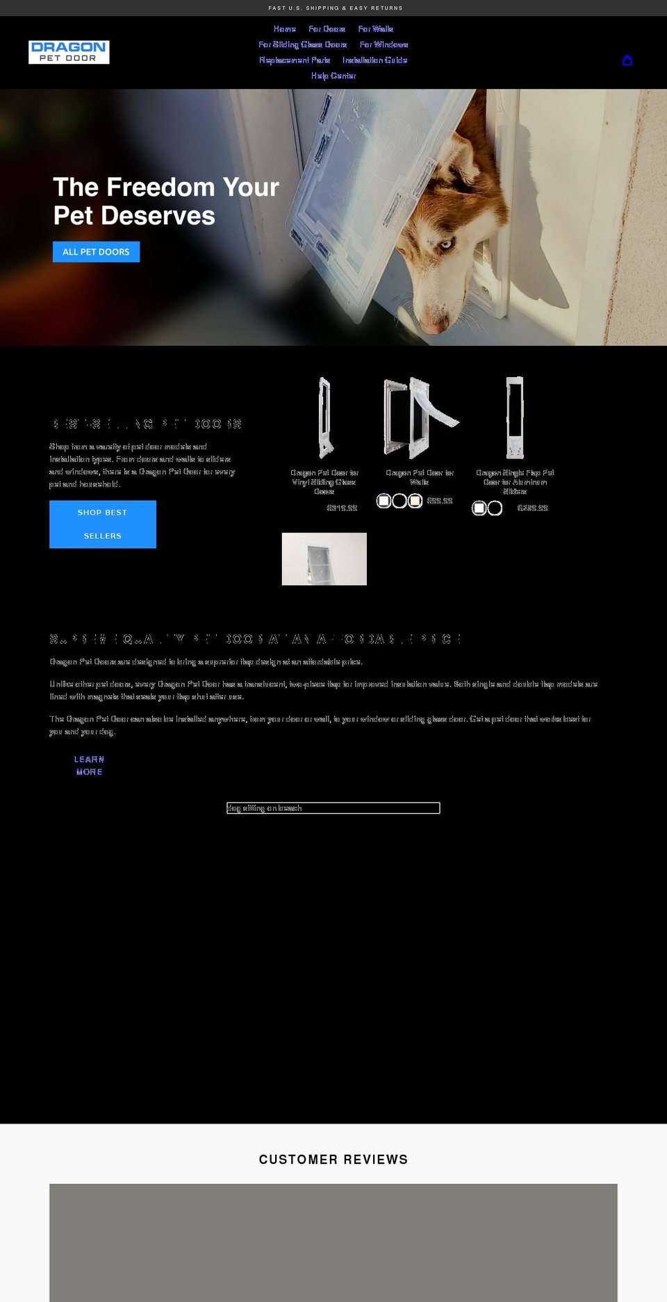 dragonpetdoor.com shopify website screenshot