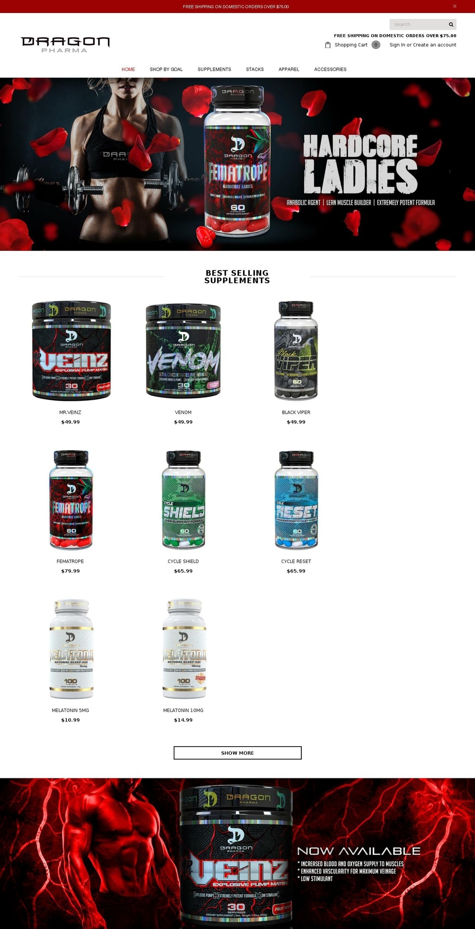 dragonpharmalabs.com shopify website screenshot
