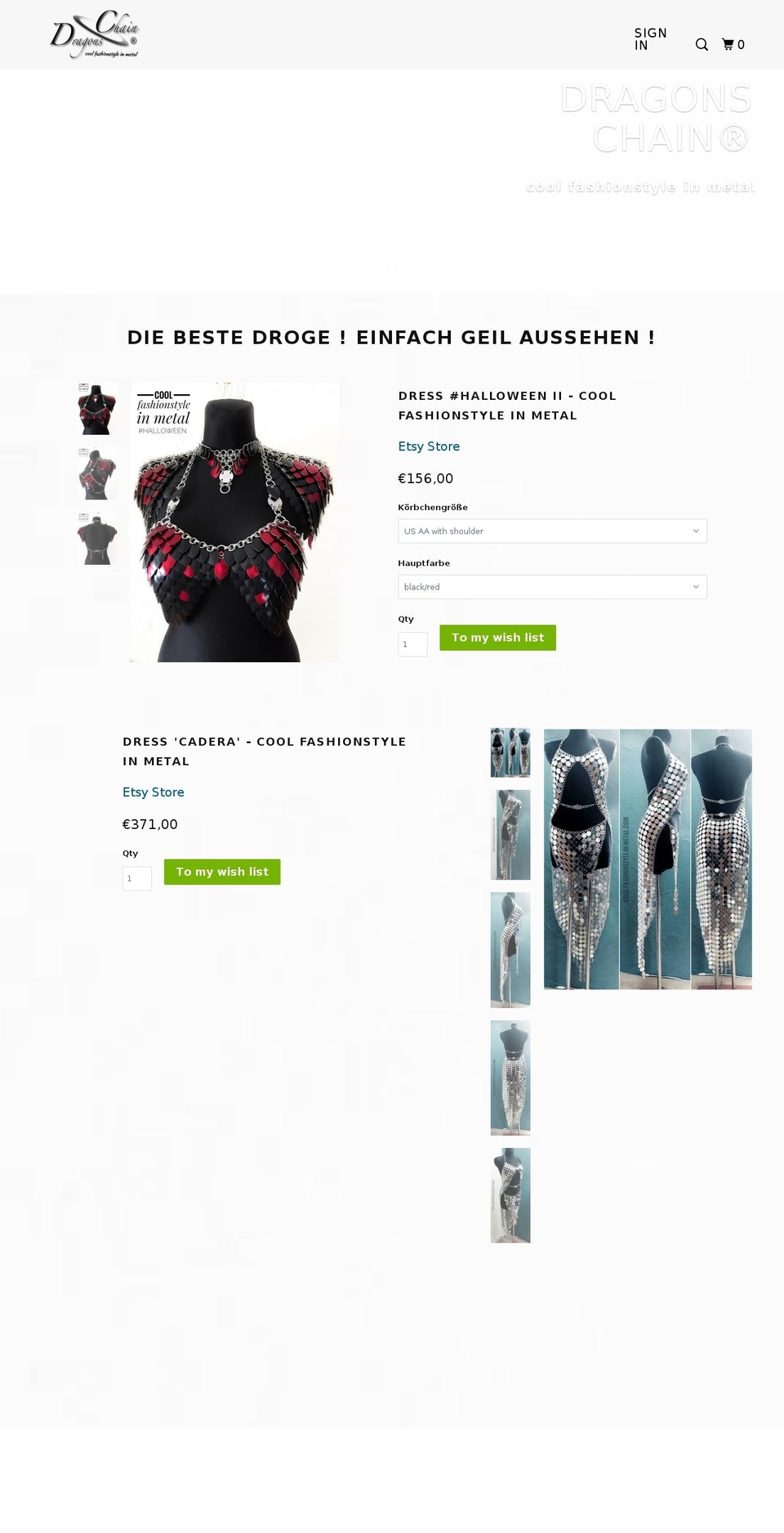 dragons-chain.com — Shopify storefront screenshot