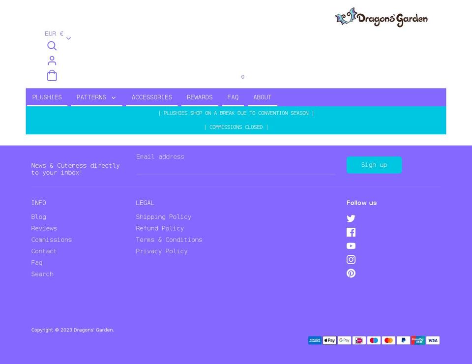 dragons-garden.eu shopify website screenshot