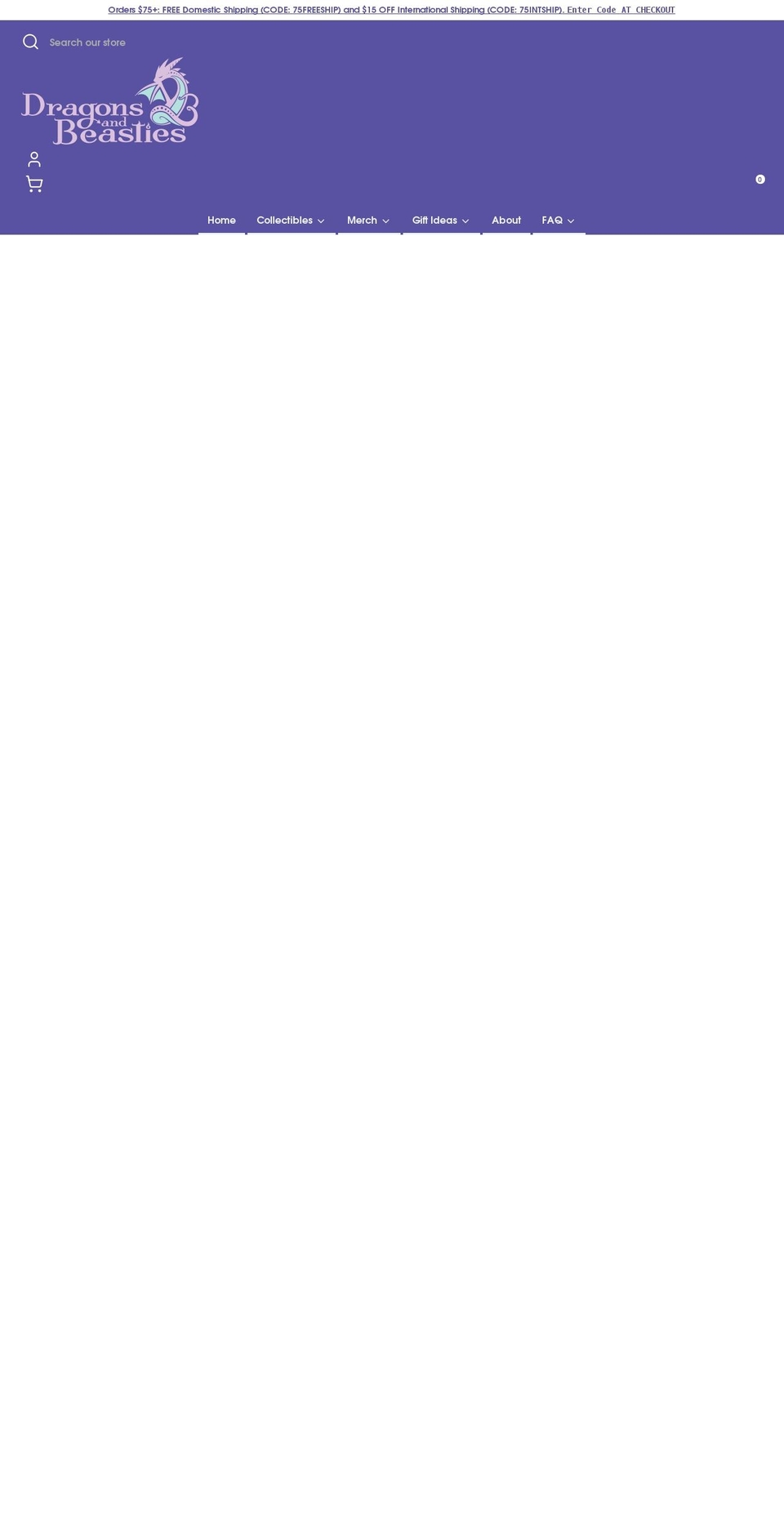 dragonsandbeasties.com shopify website screenshot