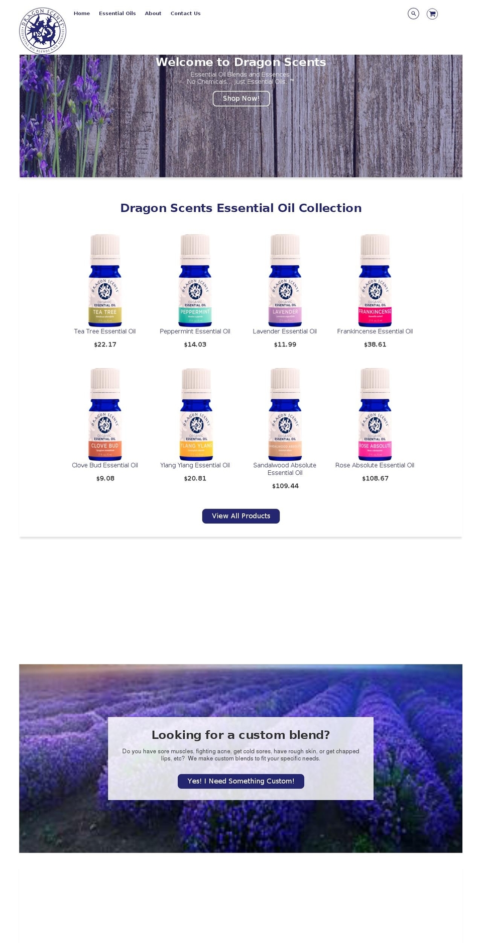 dragonscents.com shopify website screenshot