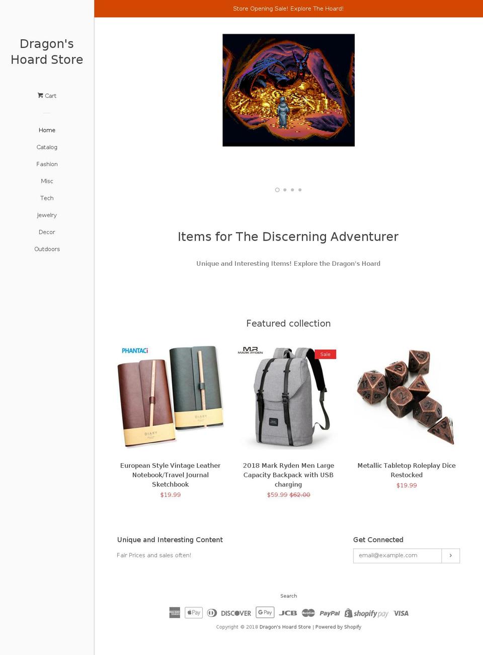 dragonshoard.net shopify website screenshot