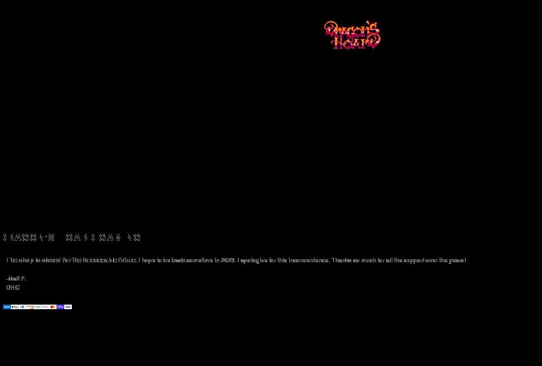 dragonshoardgaming.com shopify website screenshot