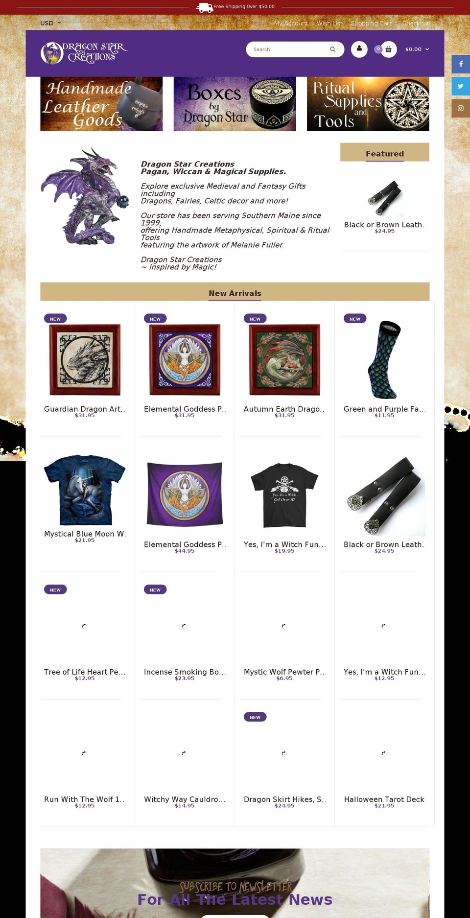 dragonstar-creations.com — Shopify storefront screenshot