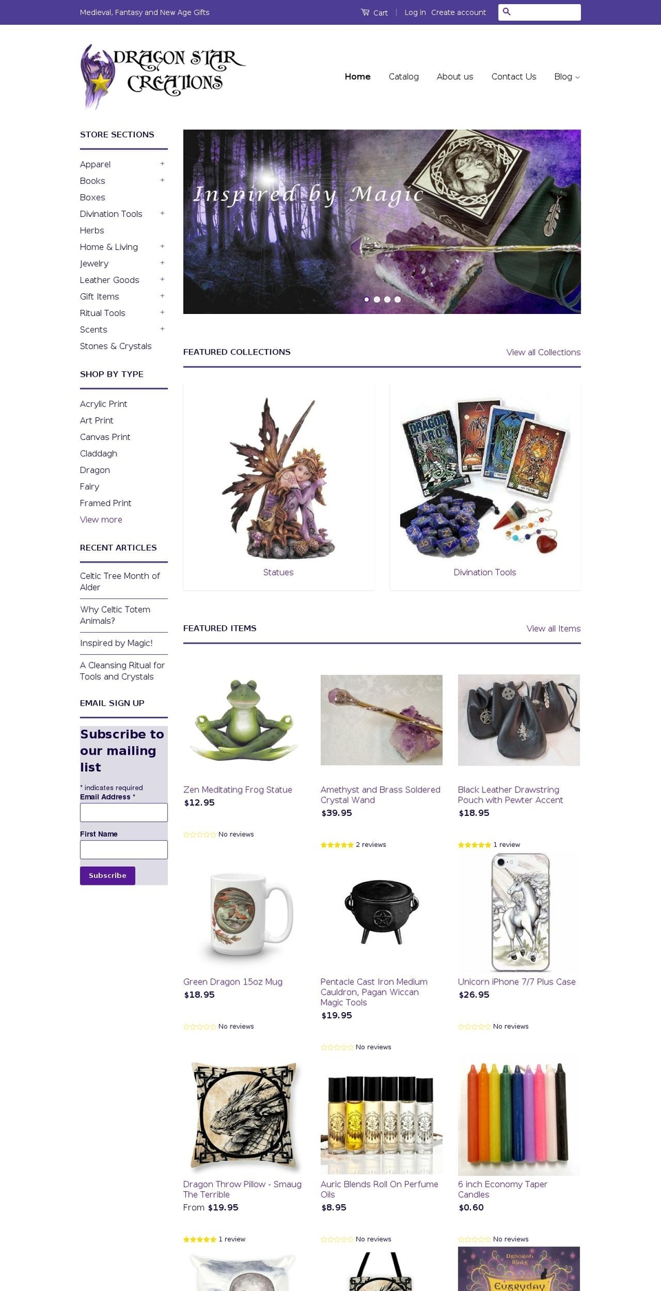 FASTOR Shopify theme site example dragonstarcreationsonline.com