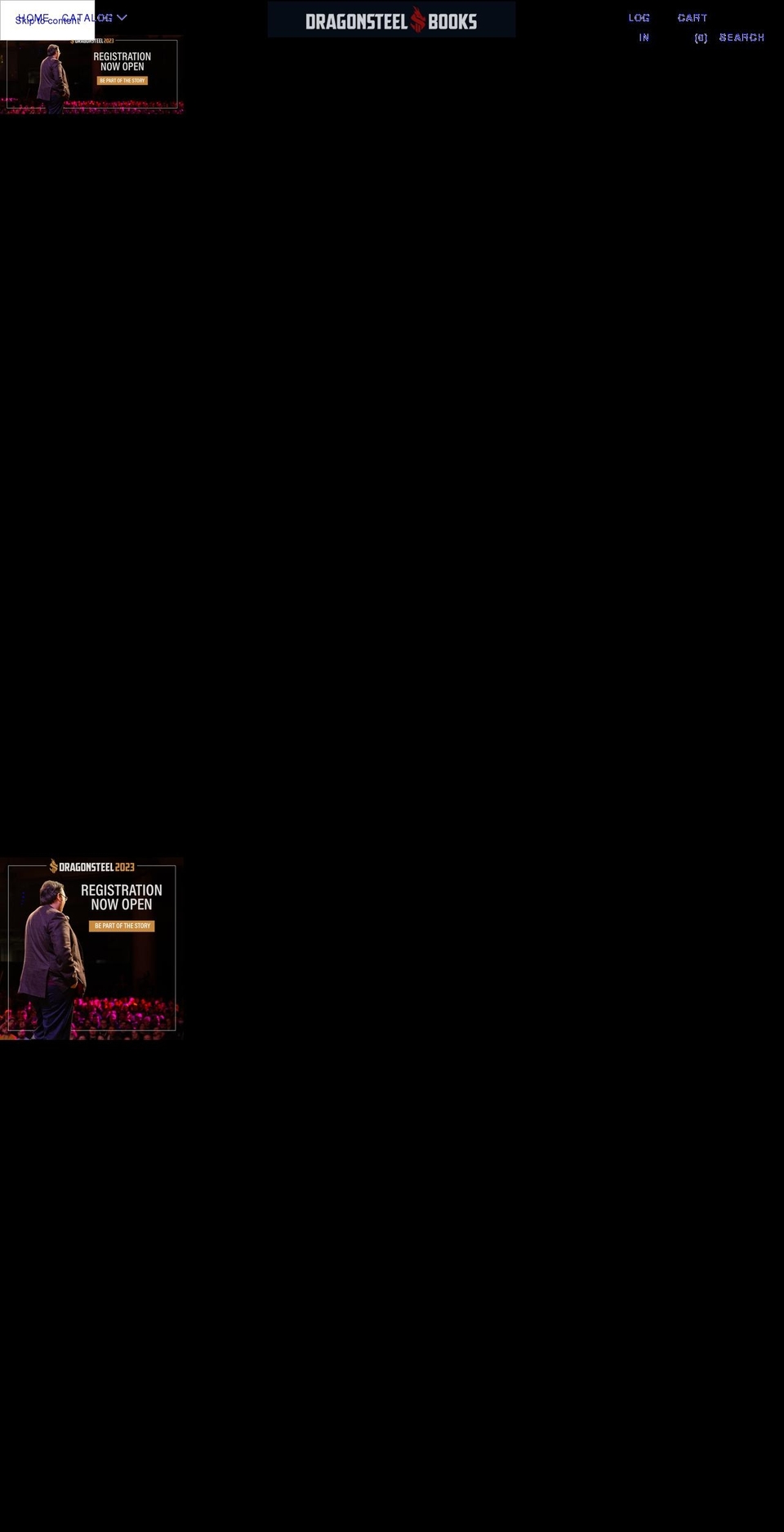 dragonsteelbooks.com shopify website screenshot