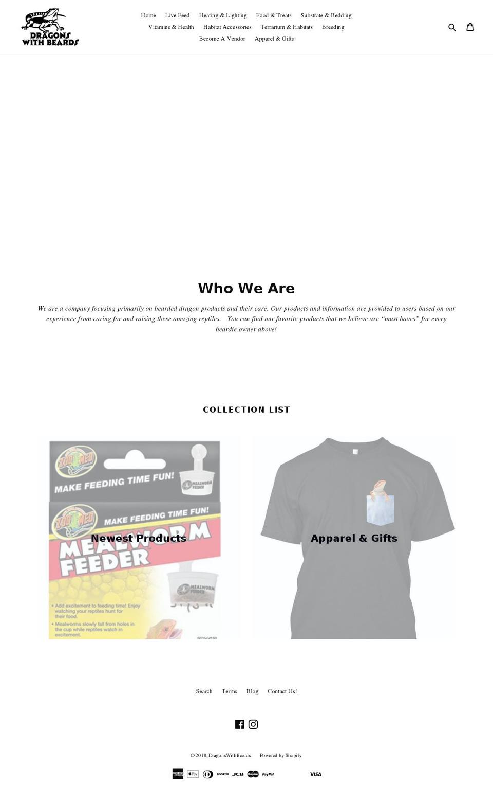 dragonswithbeards.com — Shopify storefront screenshot