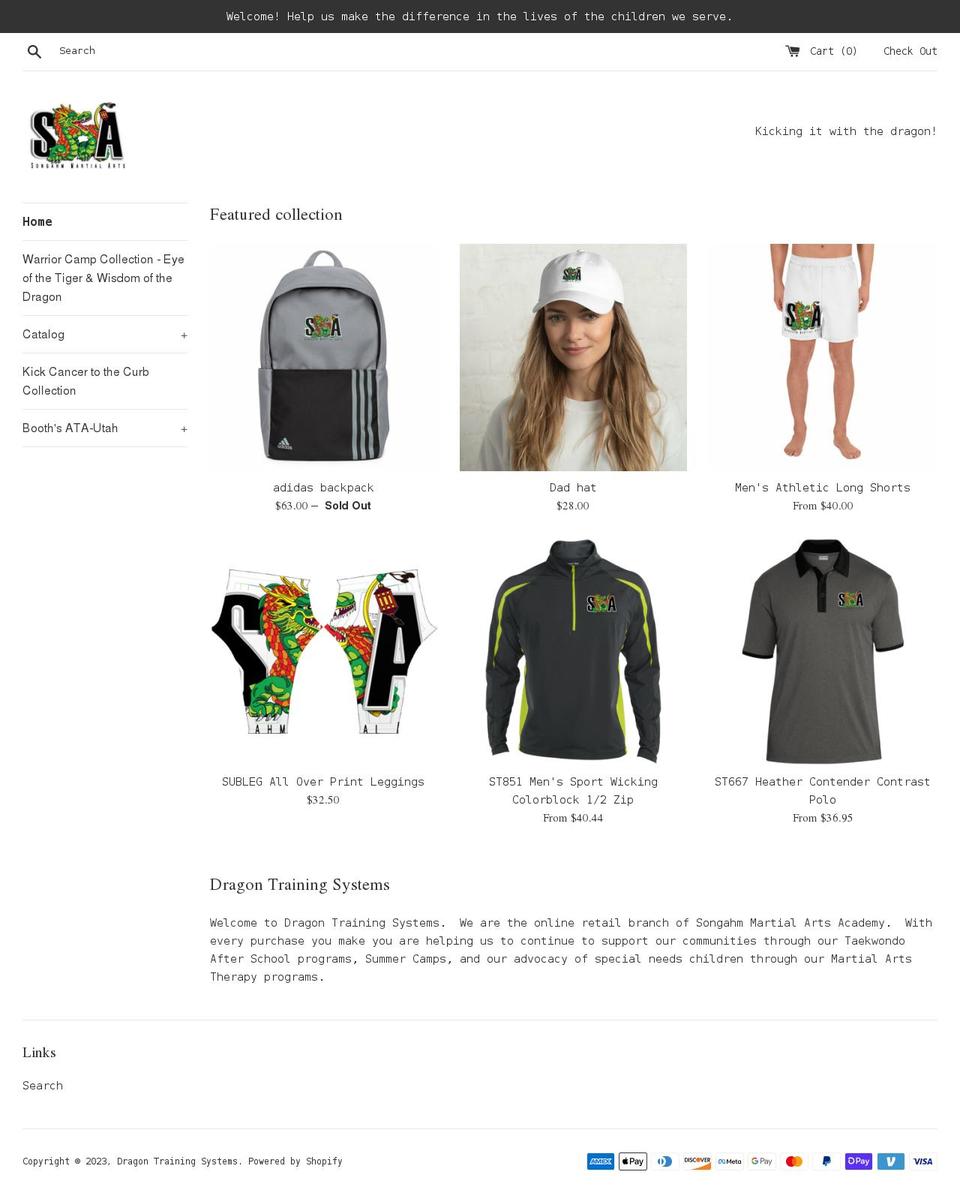 dragontrainingsystems.com shopify website screenshot