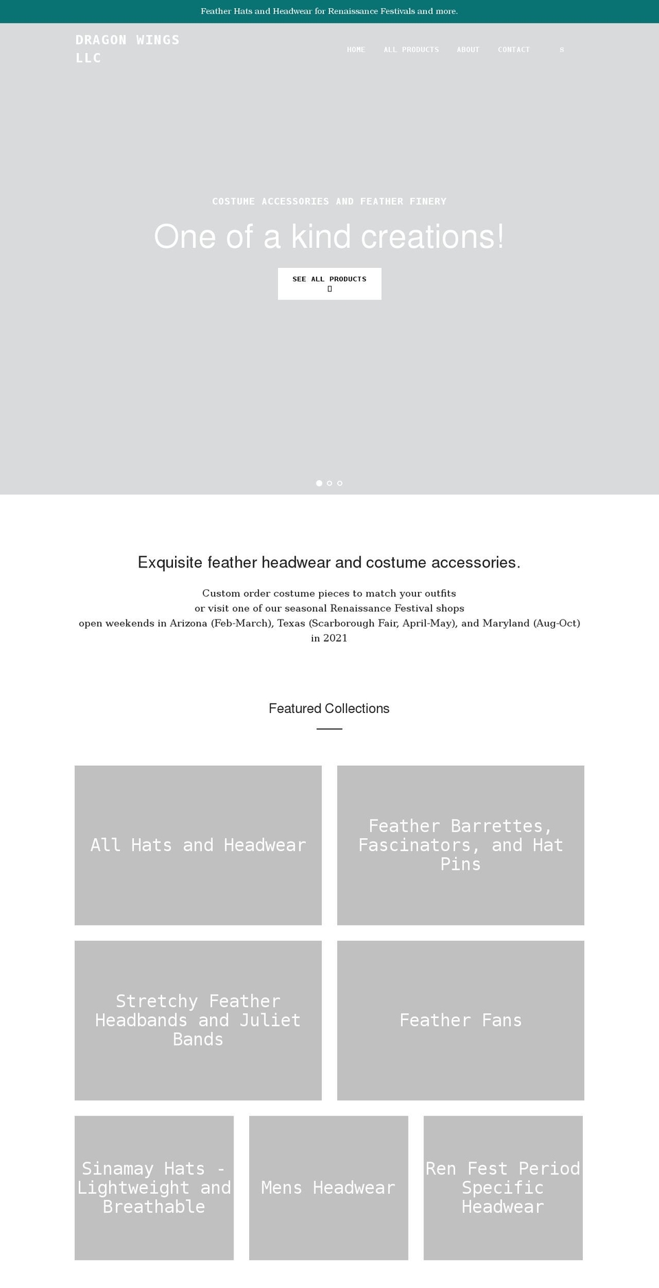 dragonwings.net shopify website screenshot