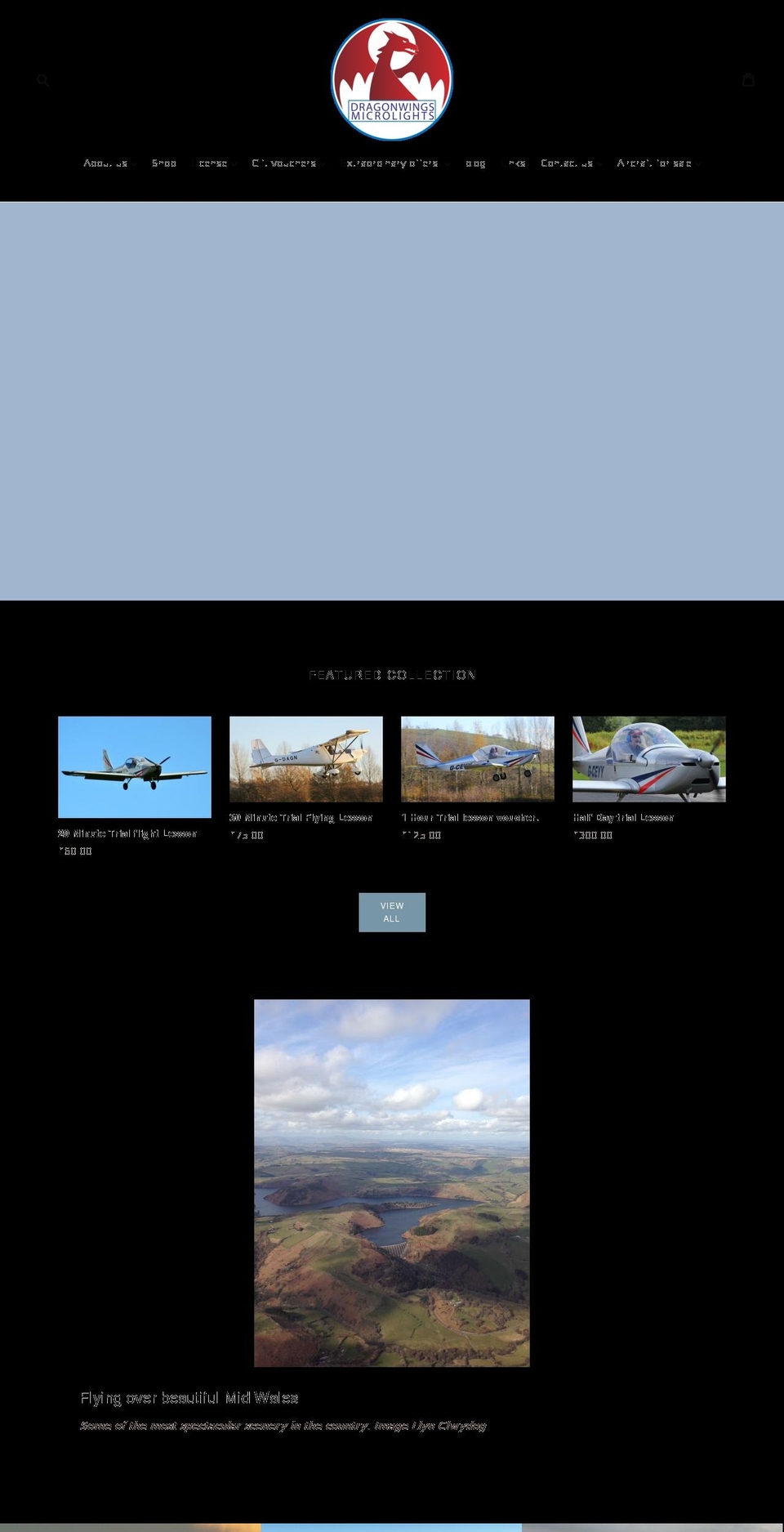 dragonwingsmicrolights.com — Shopify storefront screenshot