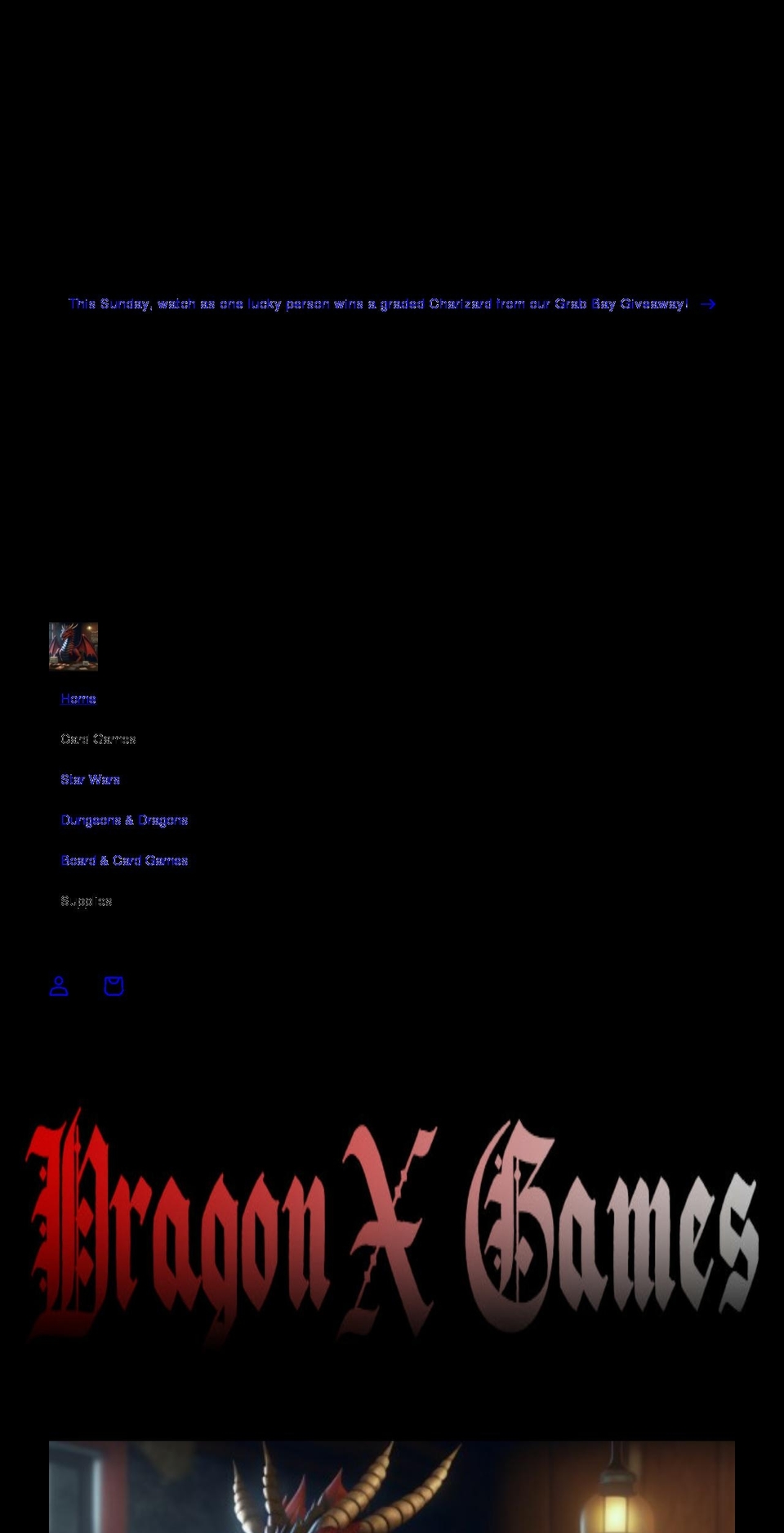 dragonxgames.com shopify website screenshot