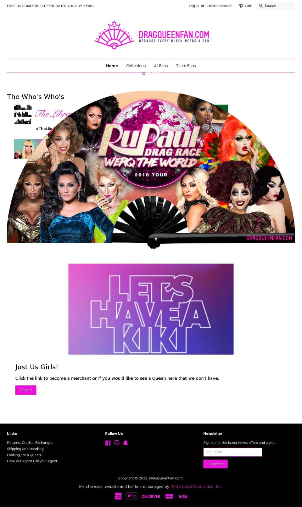 dragqueenfans.com — Shopify storefront screenshot