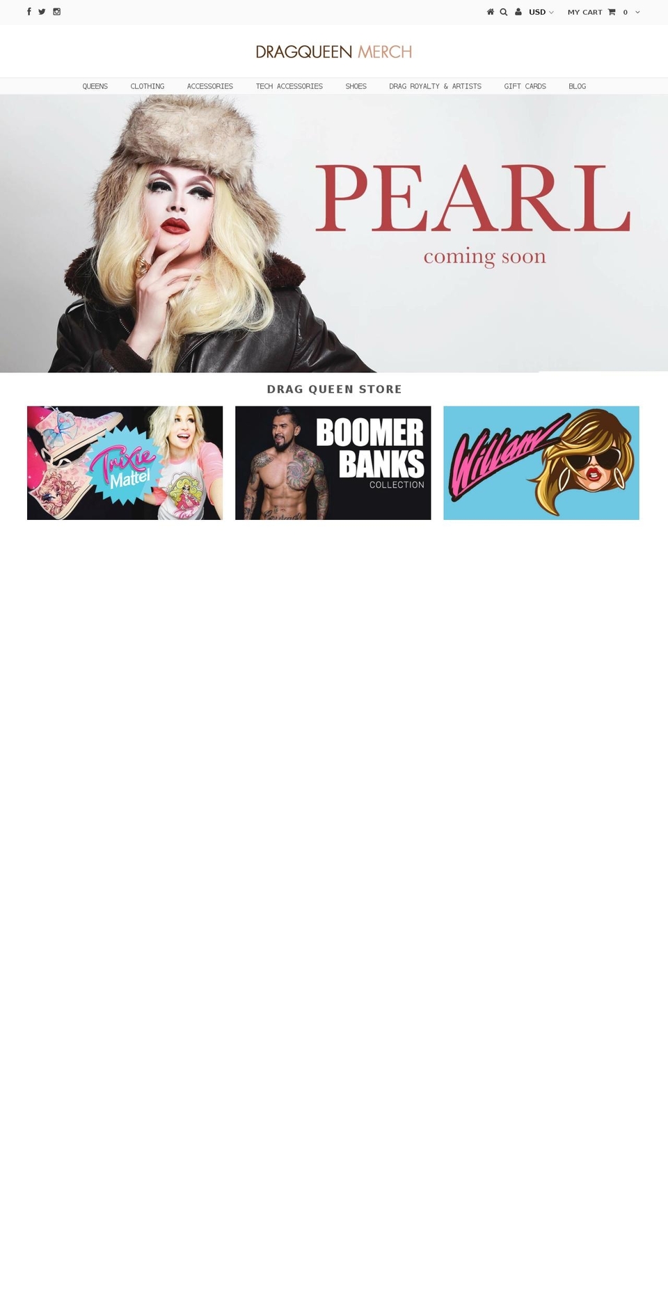 dragqueenmerch.com shopify website screenshot