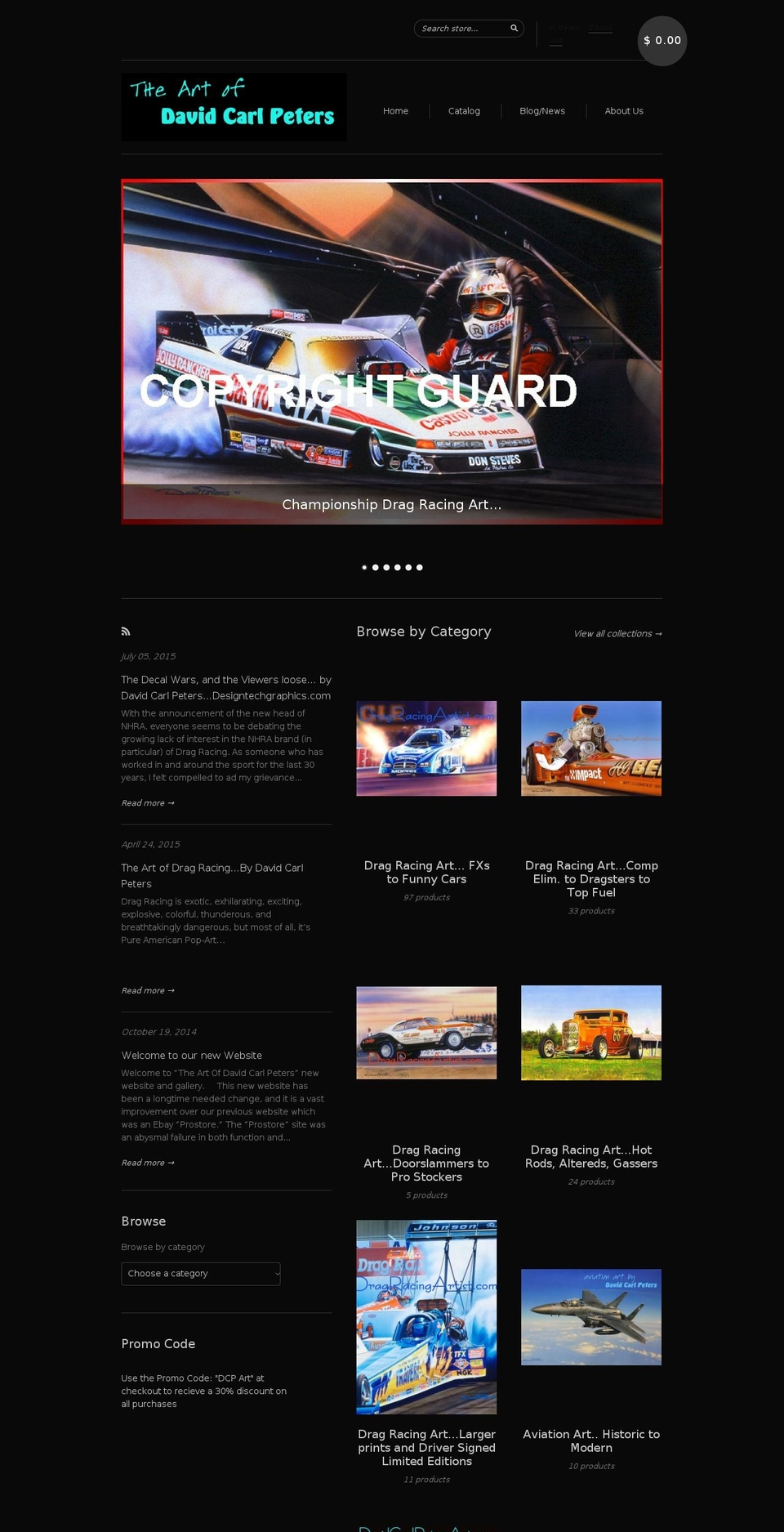 dragracingartist.com shopify website screenshot