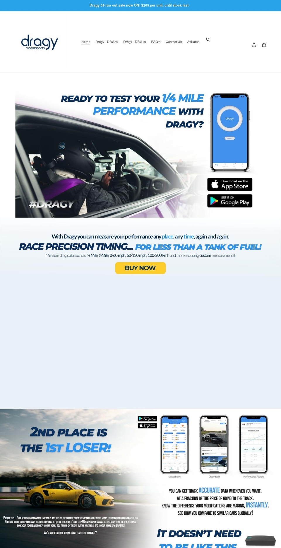 dragymotorsports.com.au shopify website screenshot