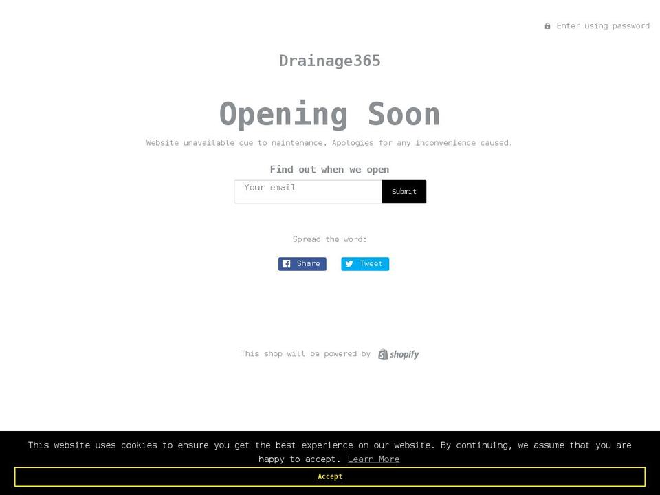 drainage365.co.uk shopify website screenshot