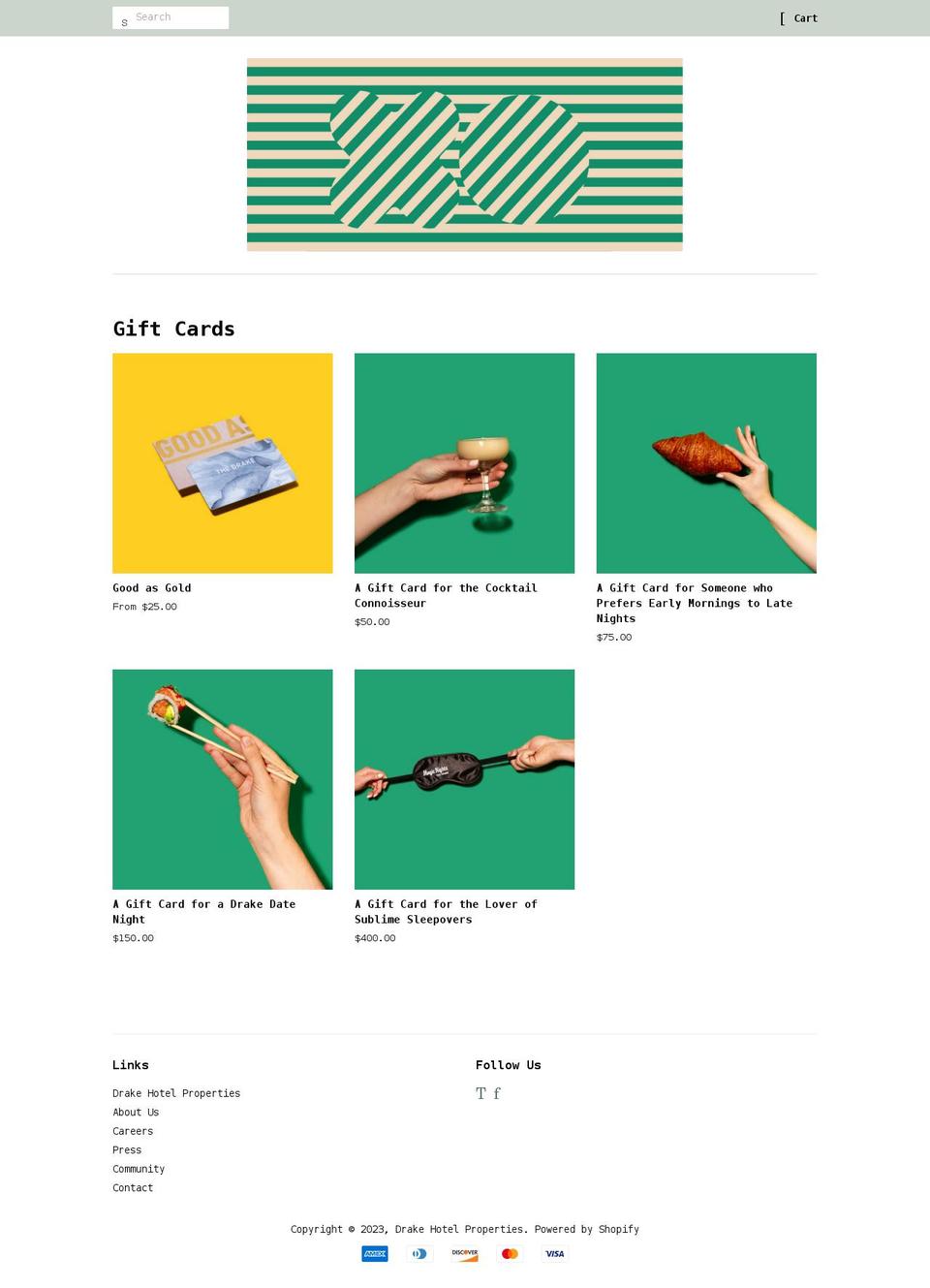 drake-hotel-properties.myshopify.com shopify website screenshot