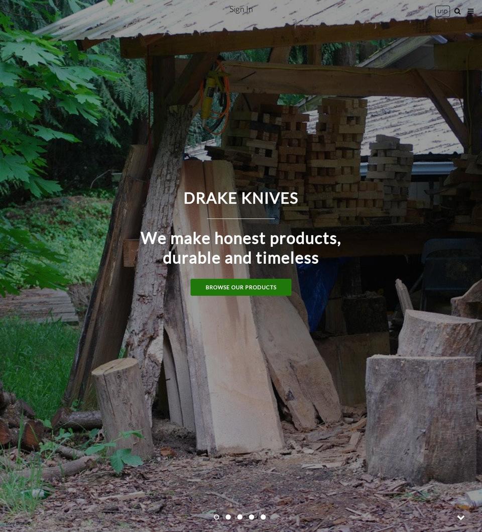 drake-knives.myshopify.com shopify website screenshot