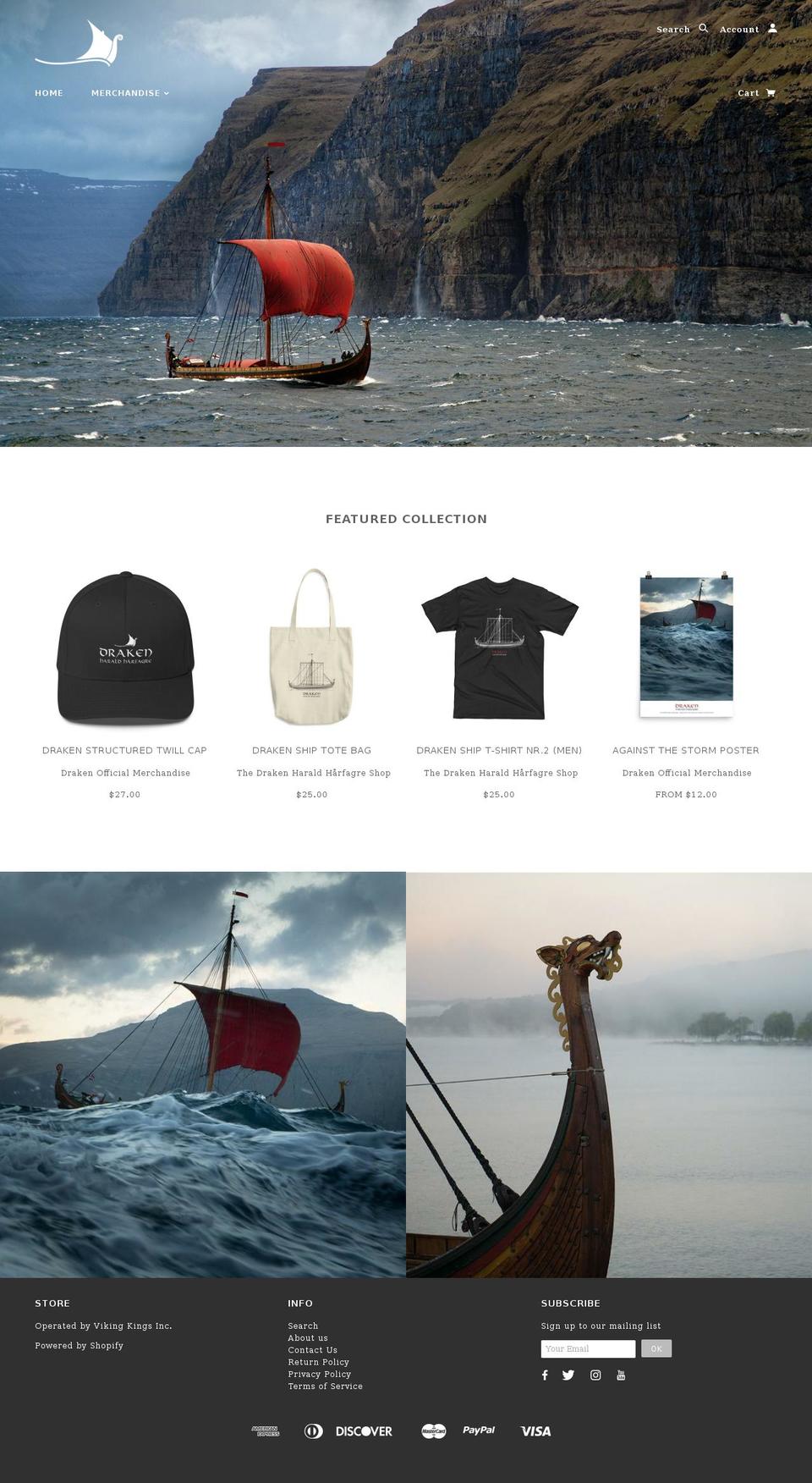 drakenshop.com shopify website screenshot